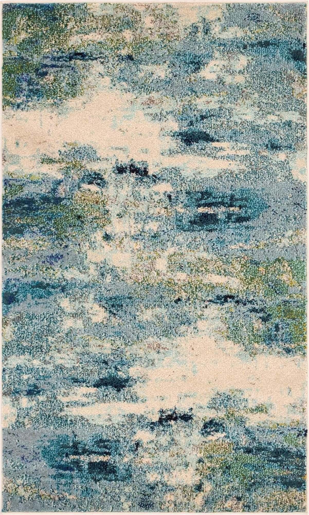 Unique Loom 3' 3 x 5' 3 Chromatic Avalon Light Blue Area Rug