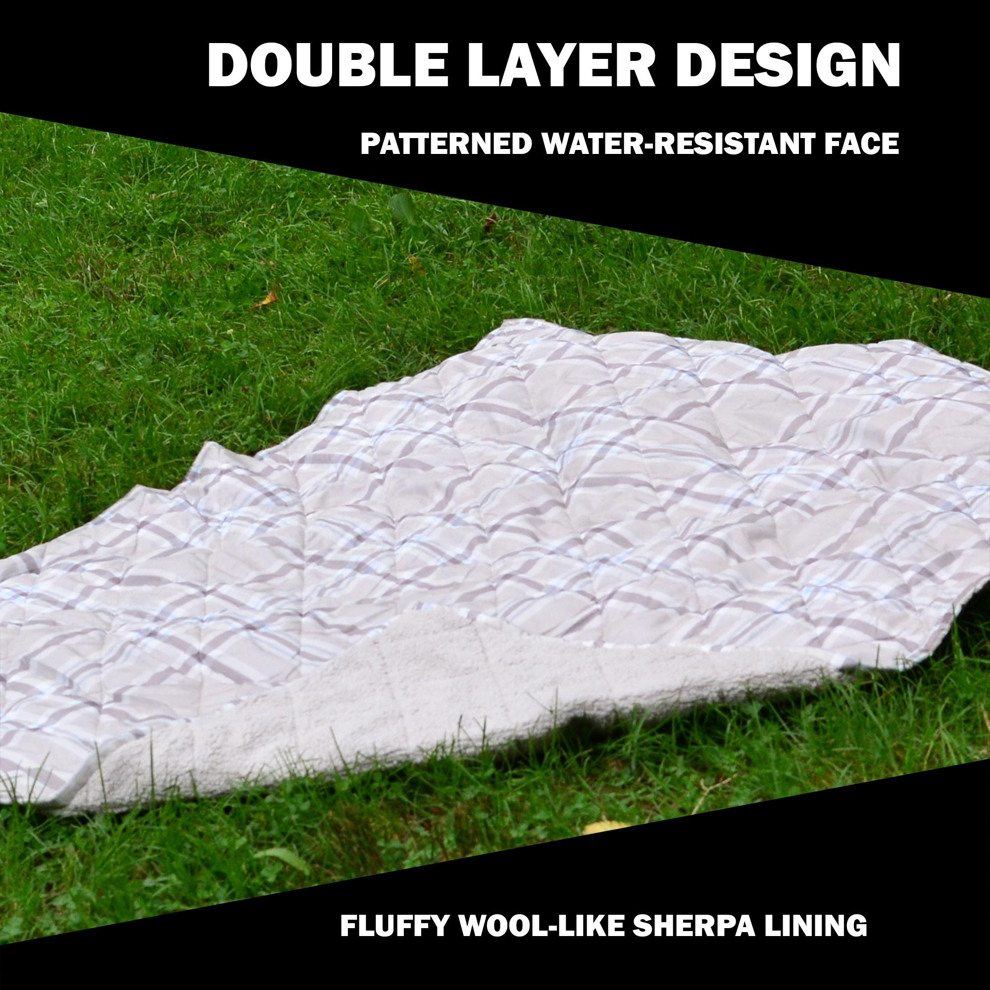 Coleman Coleman Reversible Water Resistant Nylon and Sherpa Diamond Quilted Indoor/Outdoor Throw/Picnic Blanket
