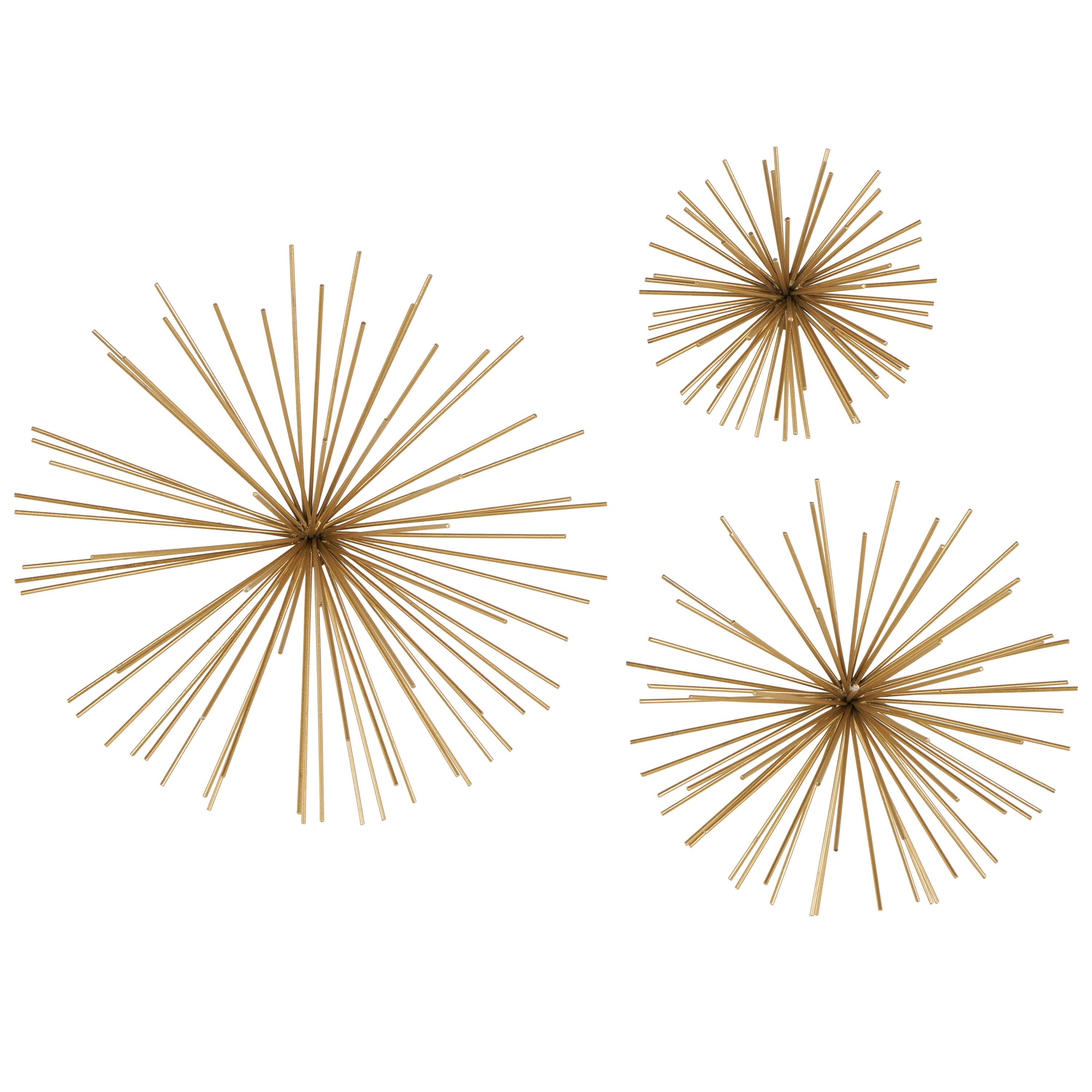 Metal 3D Long Spike Starburst Home Wall Decor Set