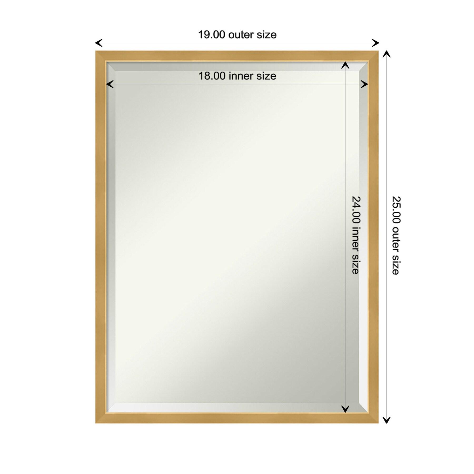 Amanti Art Svelte Polished Gold Beveled Wood Wall Mirror 25.5 x 19.5 in.
