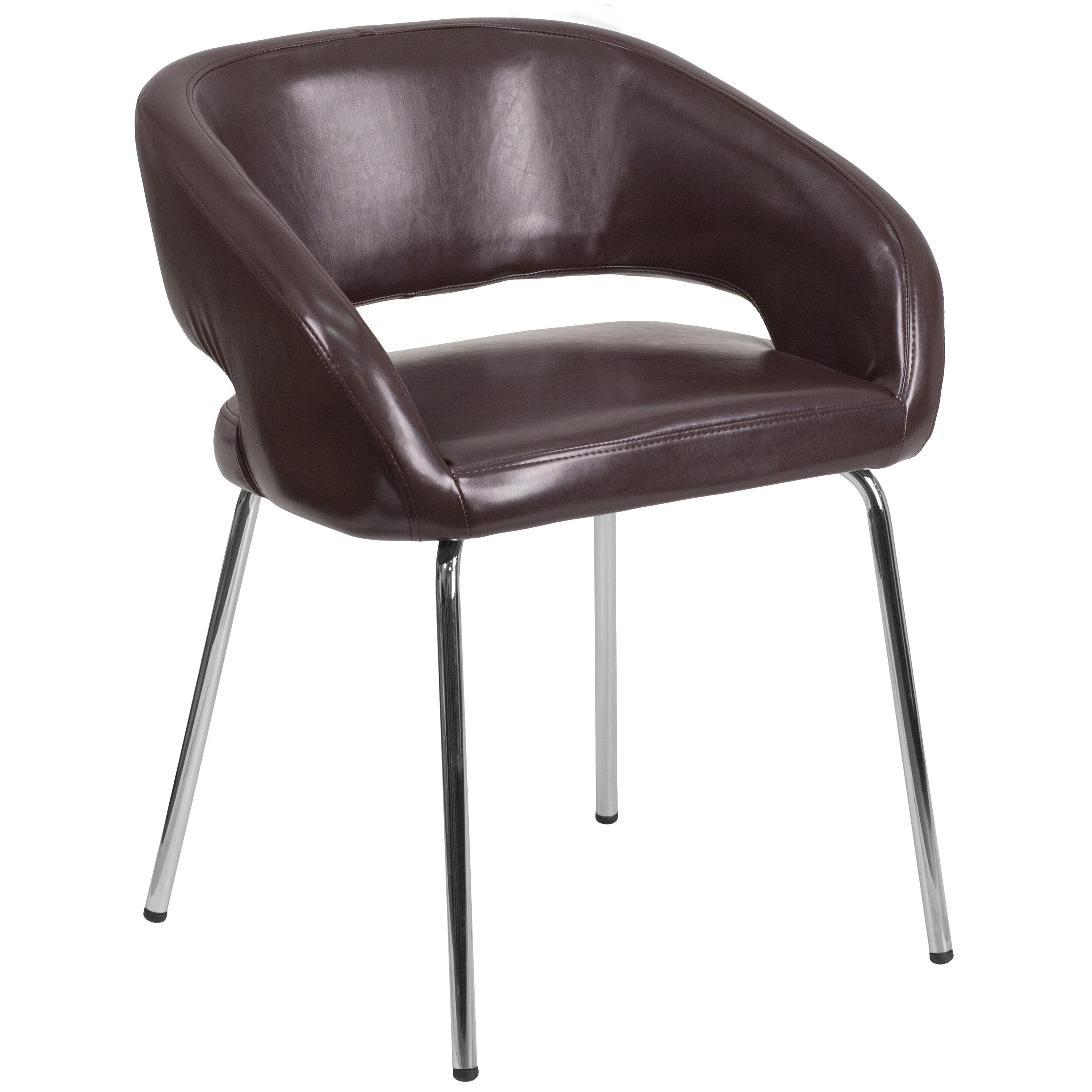 Flash Furniture Fusion Series Contemporary Brown LeatherSoft Side Reception Chair