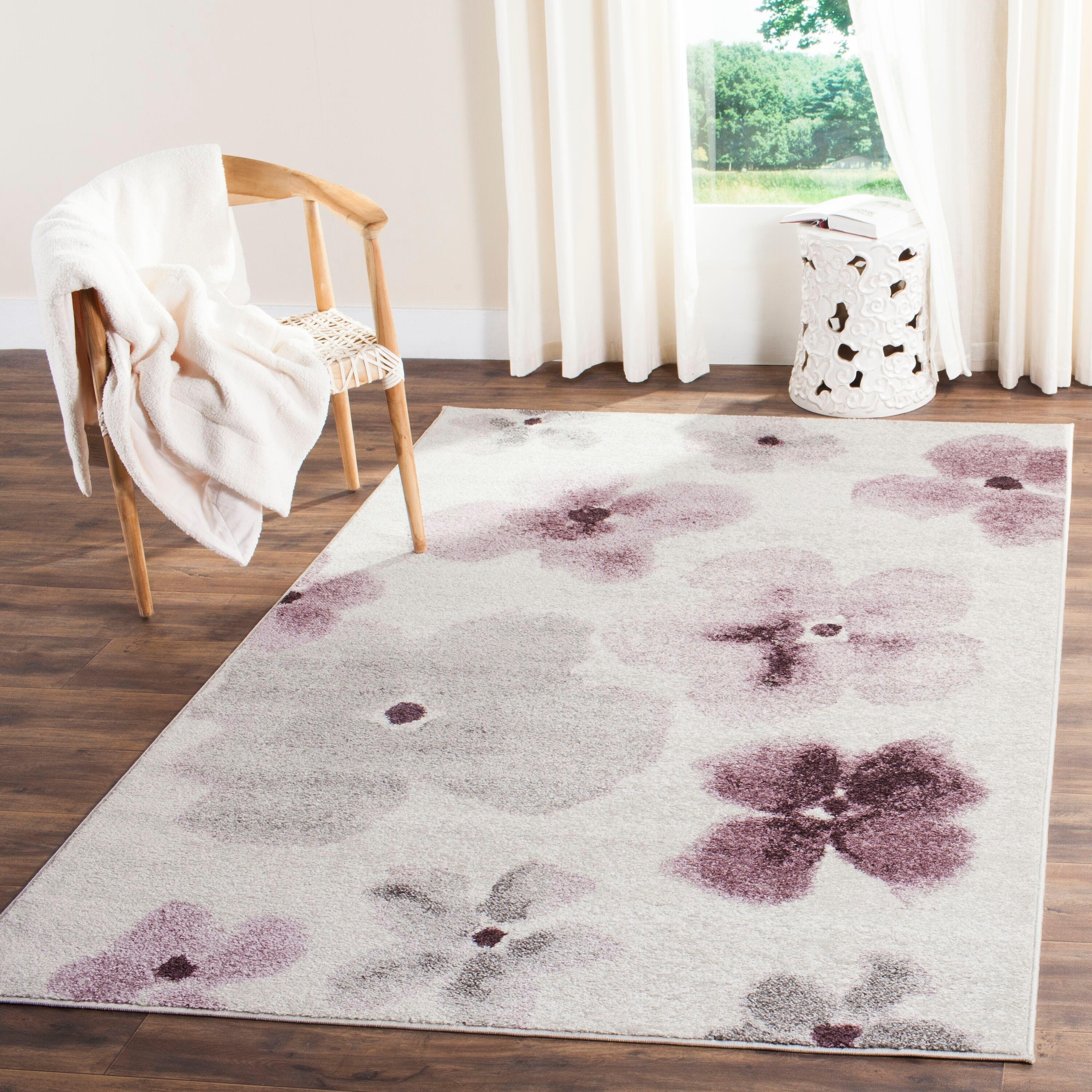 Adirondack ADR123 Power Loomed Area Rug - Ivory/Purple - 5'1"x7'6" - Safavieh.