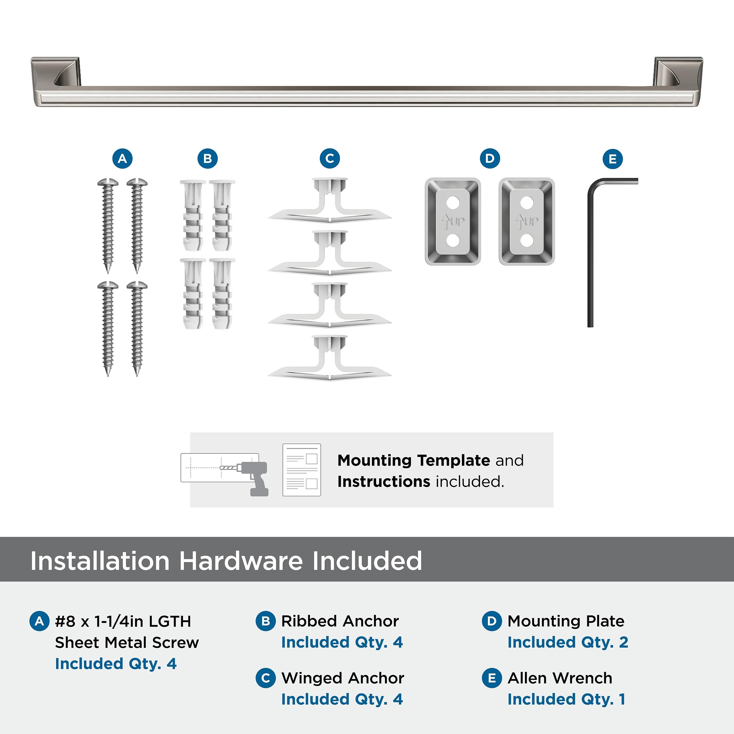 Amerock Mulholland Brushed Nickel 24 inch (610mm) Towel Bar