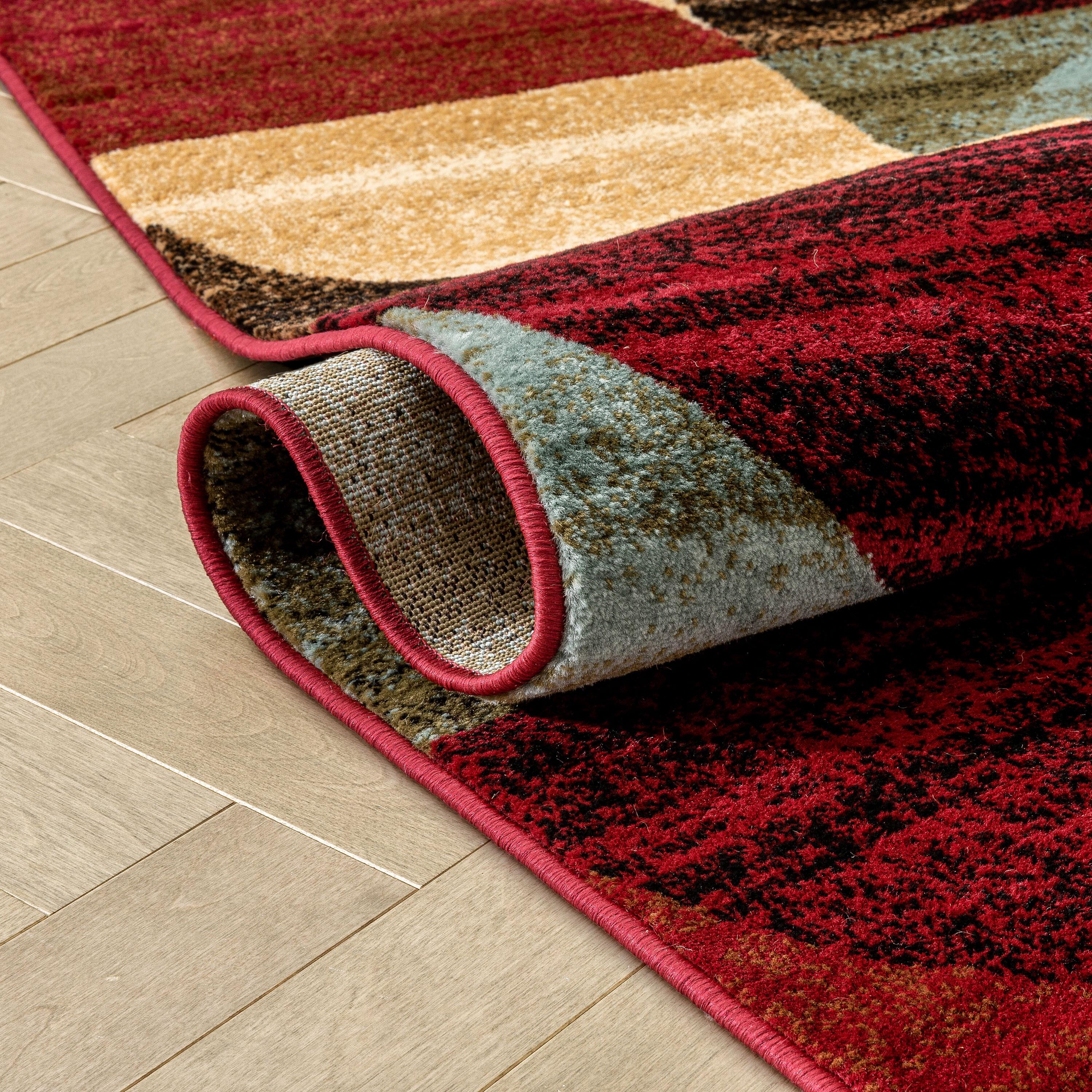 Well Woven Barclay Geometric Rustic Area Rugs, Red