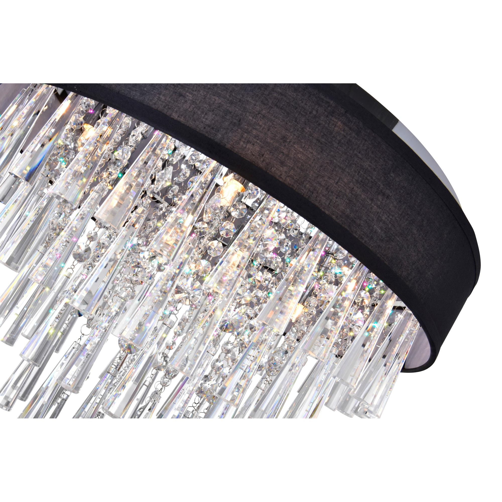 CWI Lighting Franca 8 Light Drum Shade Metal Flush Mount Light in Chrome