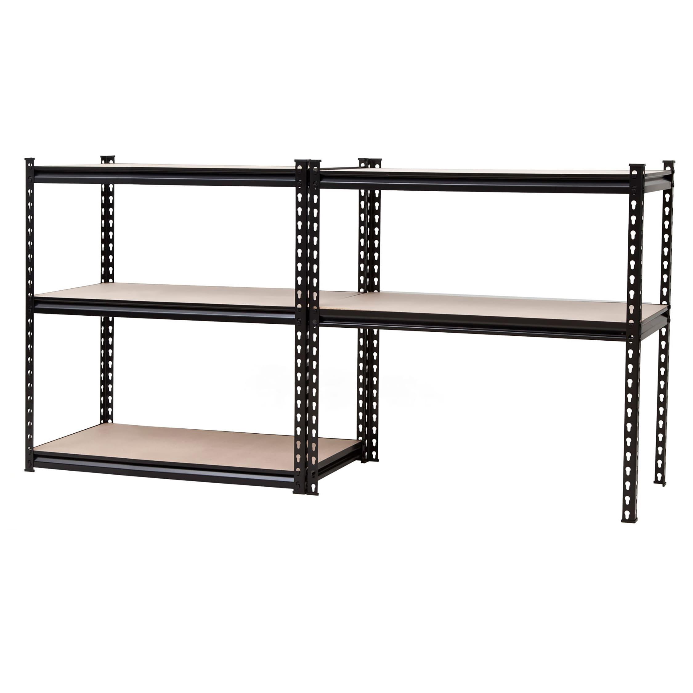 King's Rack 5-Tier Metal Boltless Storage Shelving in Black and Wooden