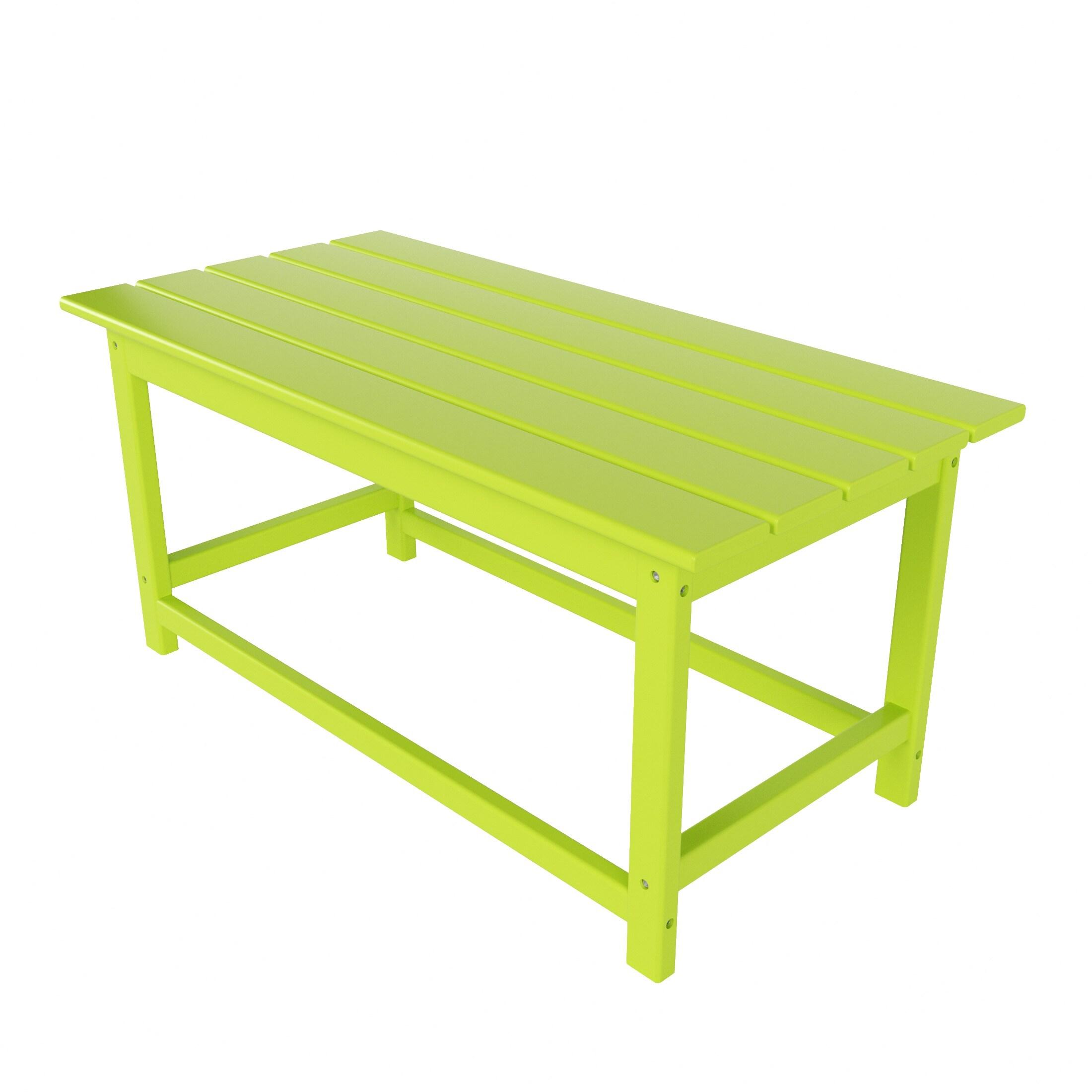 Westin Outdoor 35" Inch Adirondack Coffee Table for Patio Backyard UV Weather Resistant HDPE Plastic, Lime