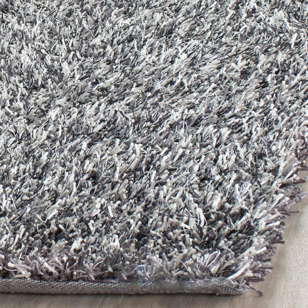 Shag SG531 HAND TUFTED Area Rug - Platinum/Ivory - 7'x7' - Safavieh.