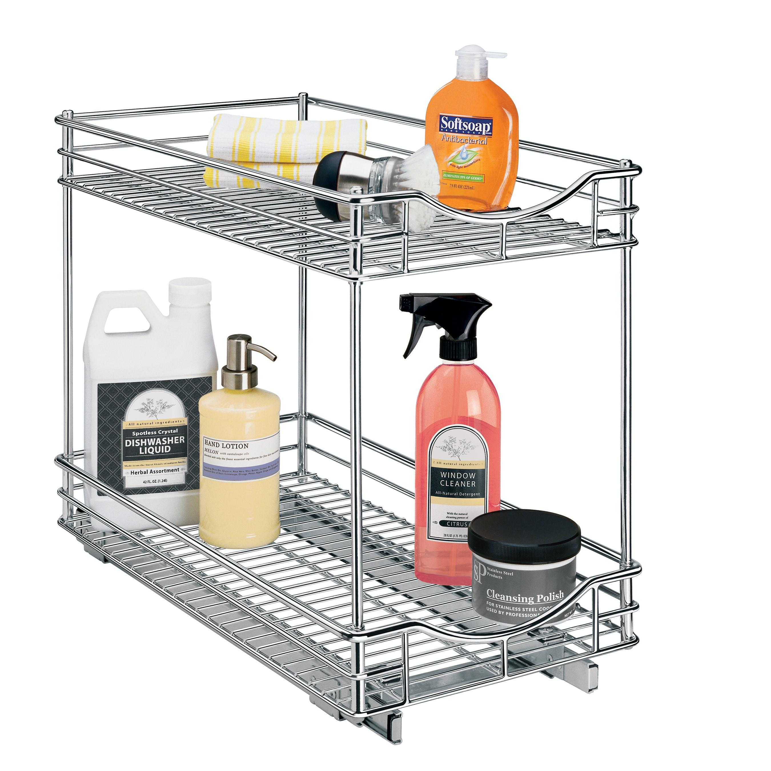 LYNK PROFESSIONAL LYNK PROFESSIONAL Pull Out Cabinet Organizer (2 Tier) Slide Out Drawers for Kitchen, Chrome