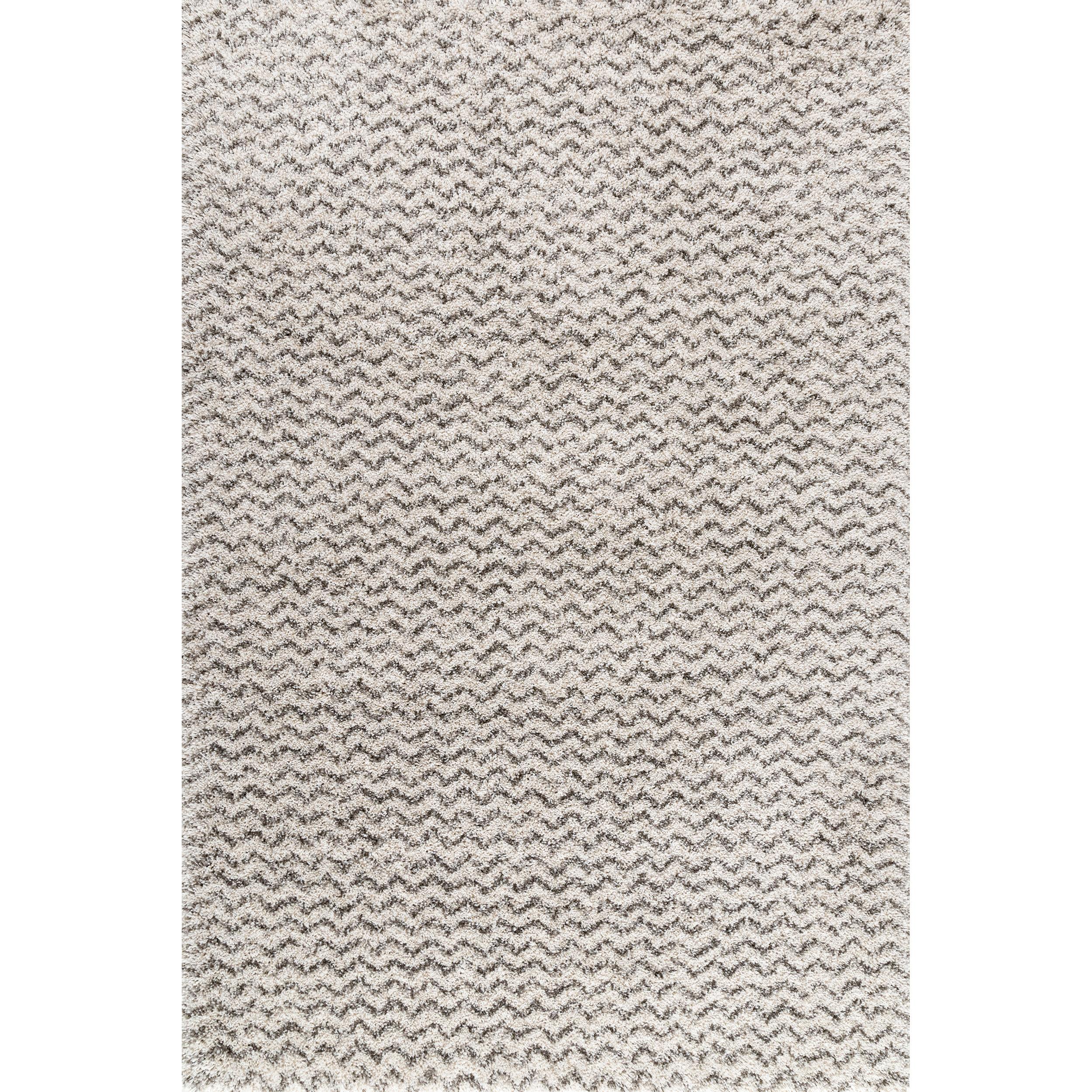 Cuellar Chevron Shag Ivory 9 ft. x 12 ft. Area Rug