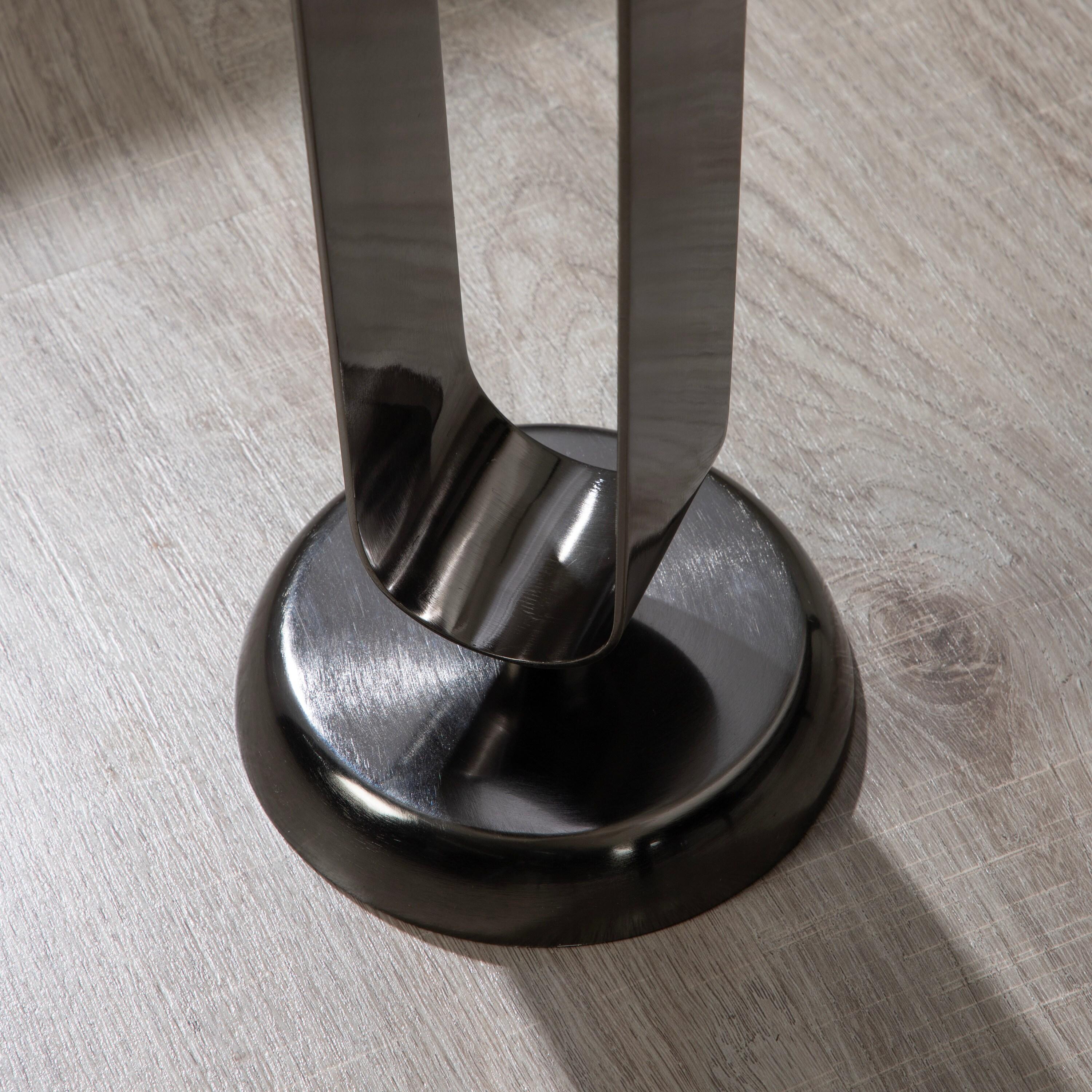 Kate and Laurel Helio Glam Drink Table, 8x8x24, Pewter