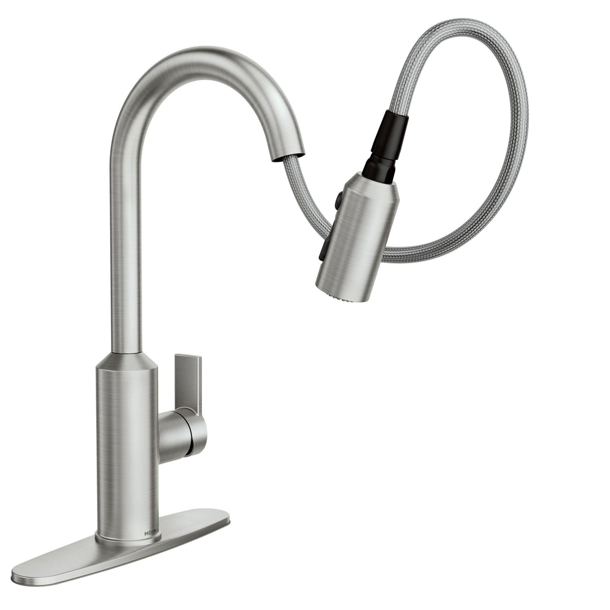 Brushed Nickel Single-Handle Pull-Out Spray Kitchen Faucet