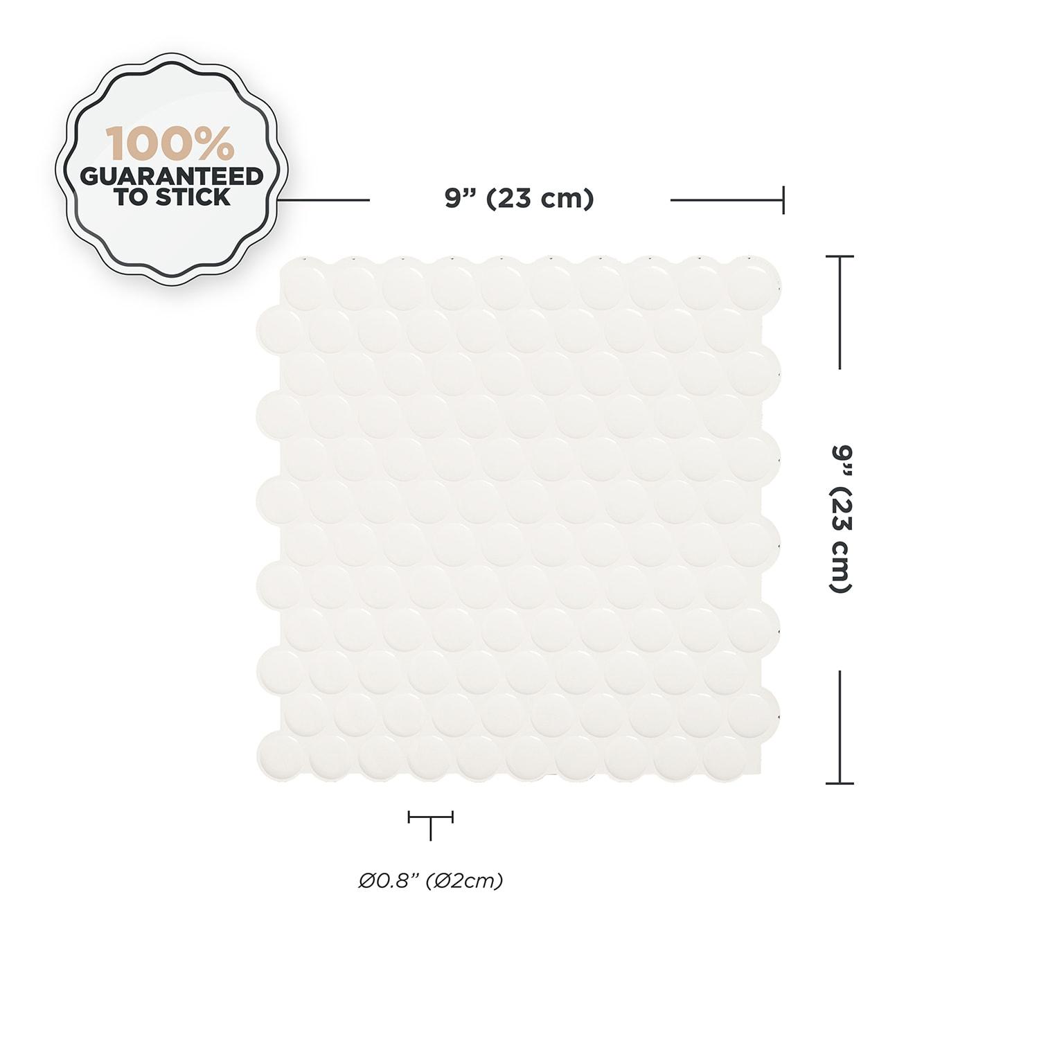 Peel and Stick Gel Backsplash Tile Penny 9'' x 9'' (Set of 4)