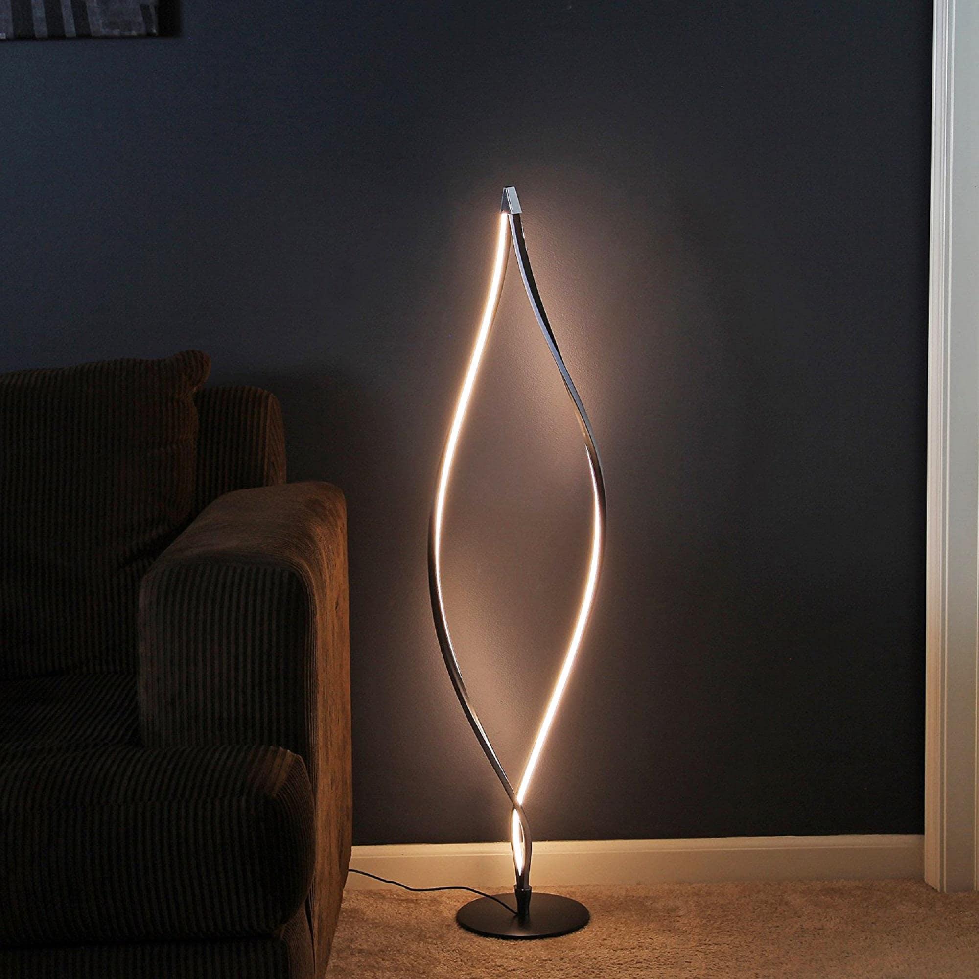 Brightech Twist 43 in. Industrial 2-Light LED Energy Efficient Floor Lamp with Built-In 3-Way Dimmer