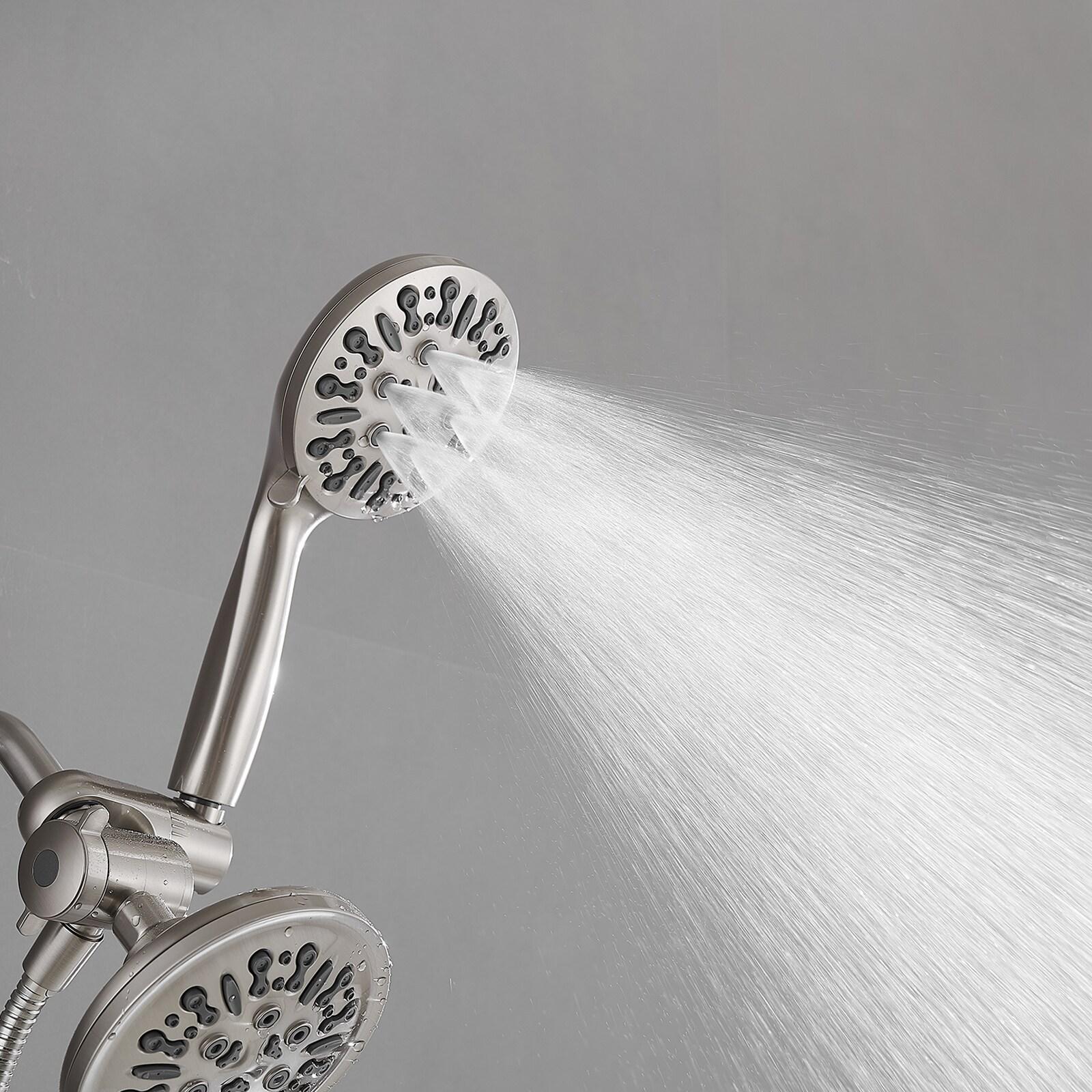 Single Handle 1-Spray Round Rain Shower Faucet Combo Set with Dual Function Pressure Balance Valve