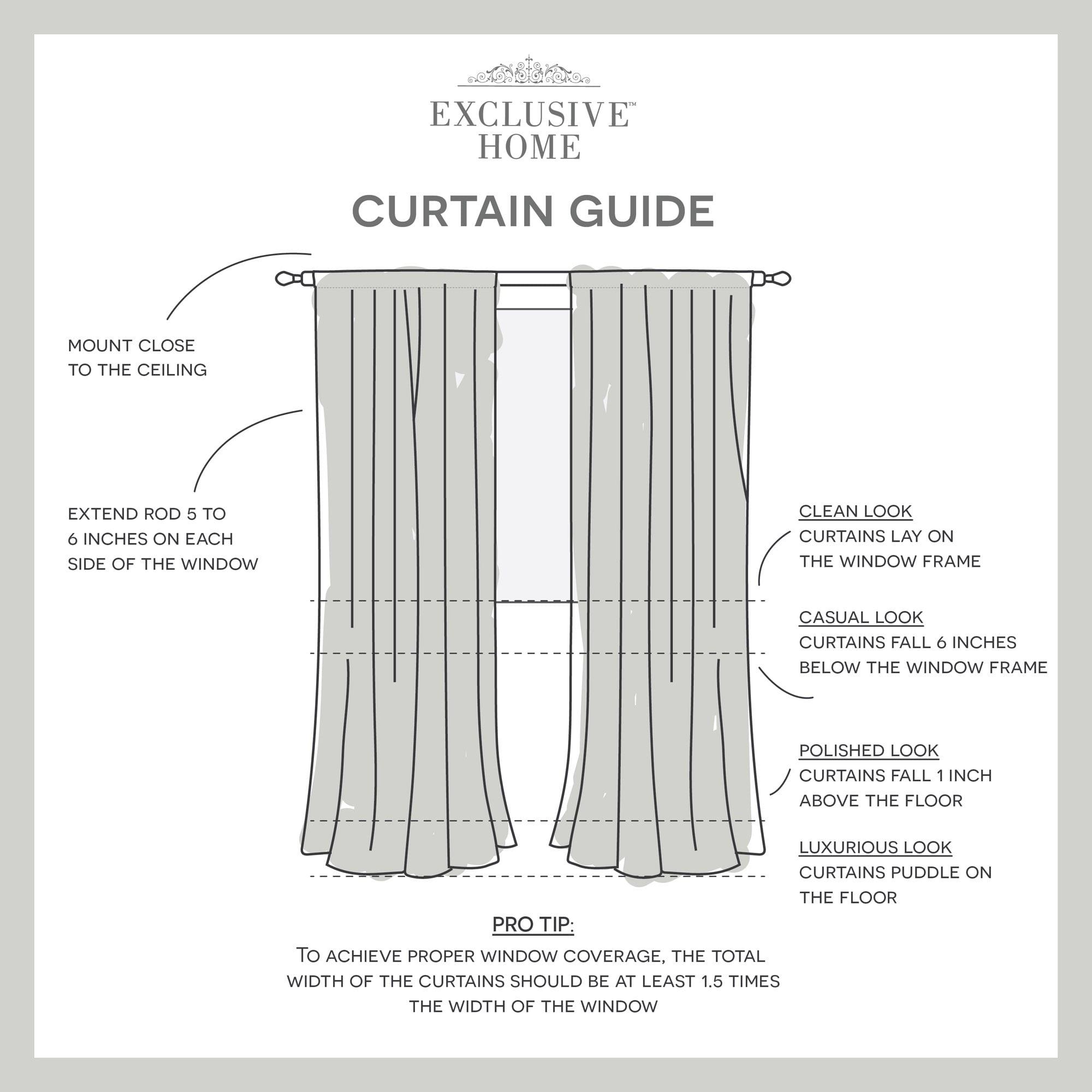 Amalgamated Textiles Exclusive Home Spirit Woven Pouf Applique Sheer Rod Pocket Curtain Panel Pair (Set of 2)