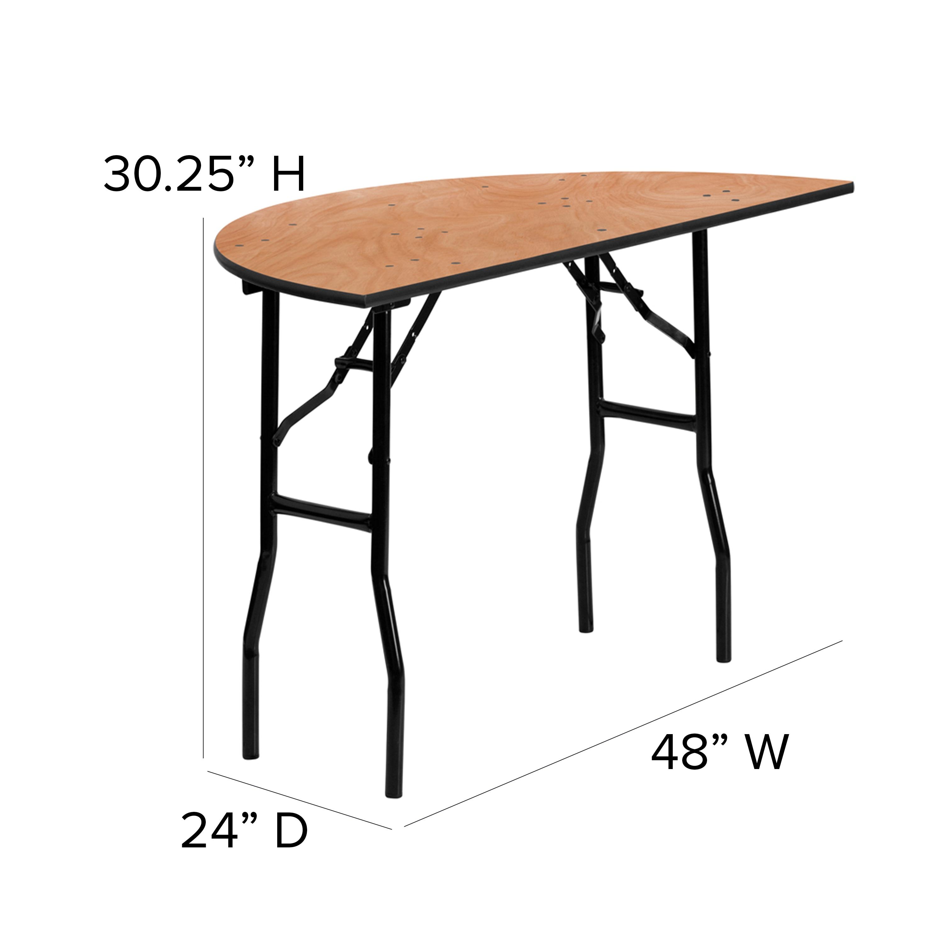 Wofford 48" Half-Round Wooden Folding Event Table by Flash Furniture