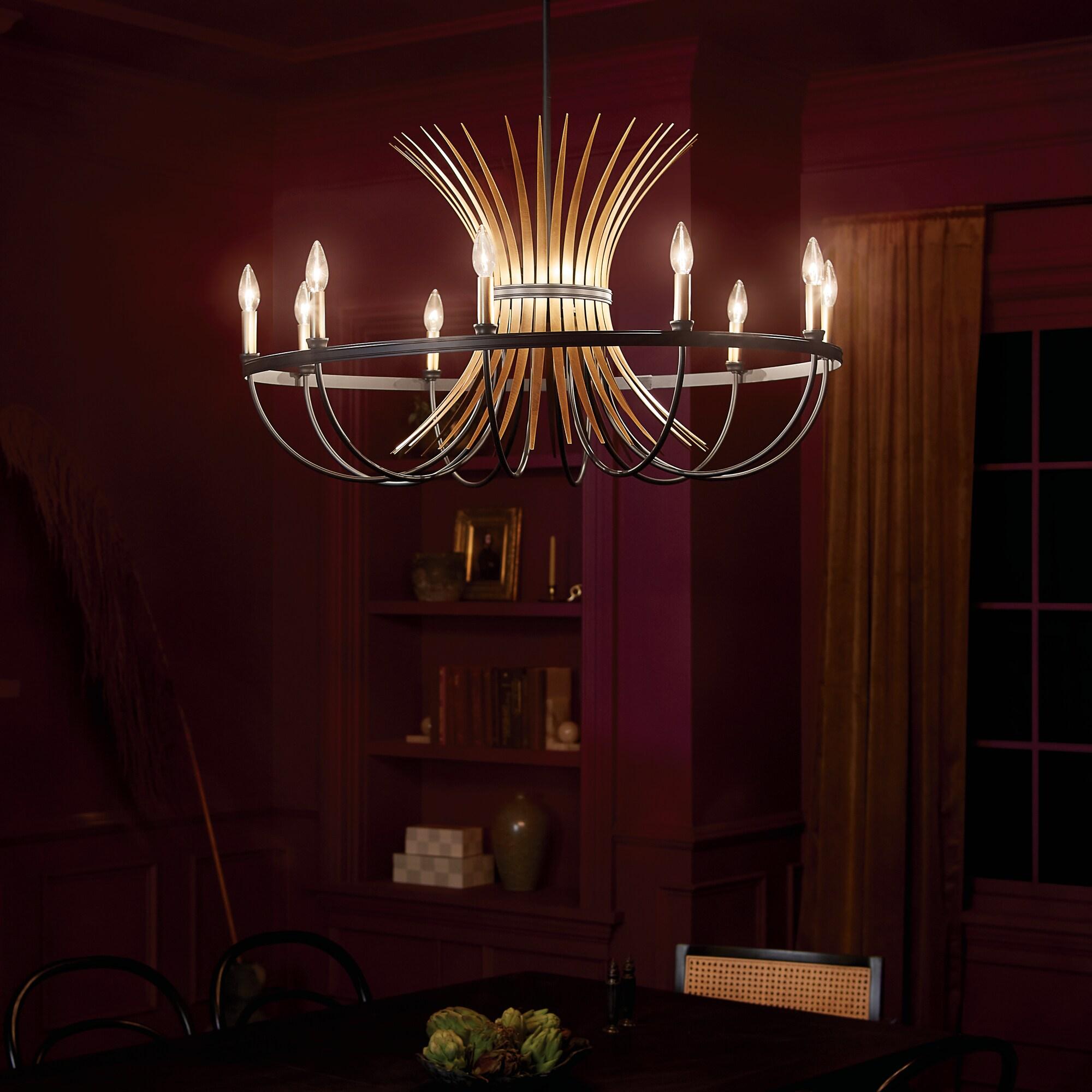 9 - Light Dimmable Drum Chandelier