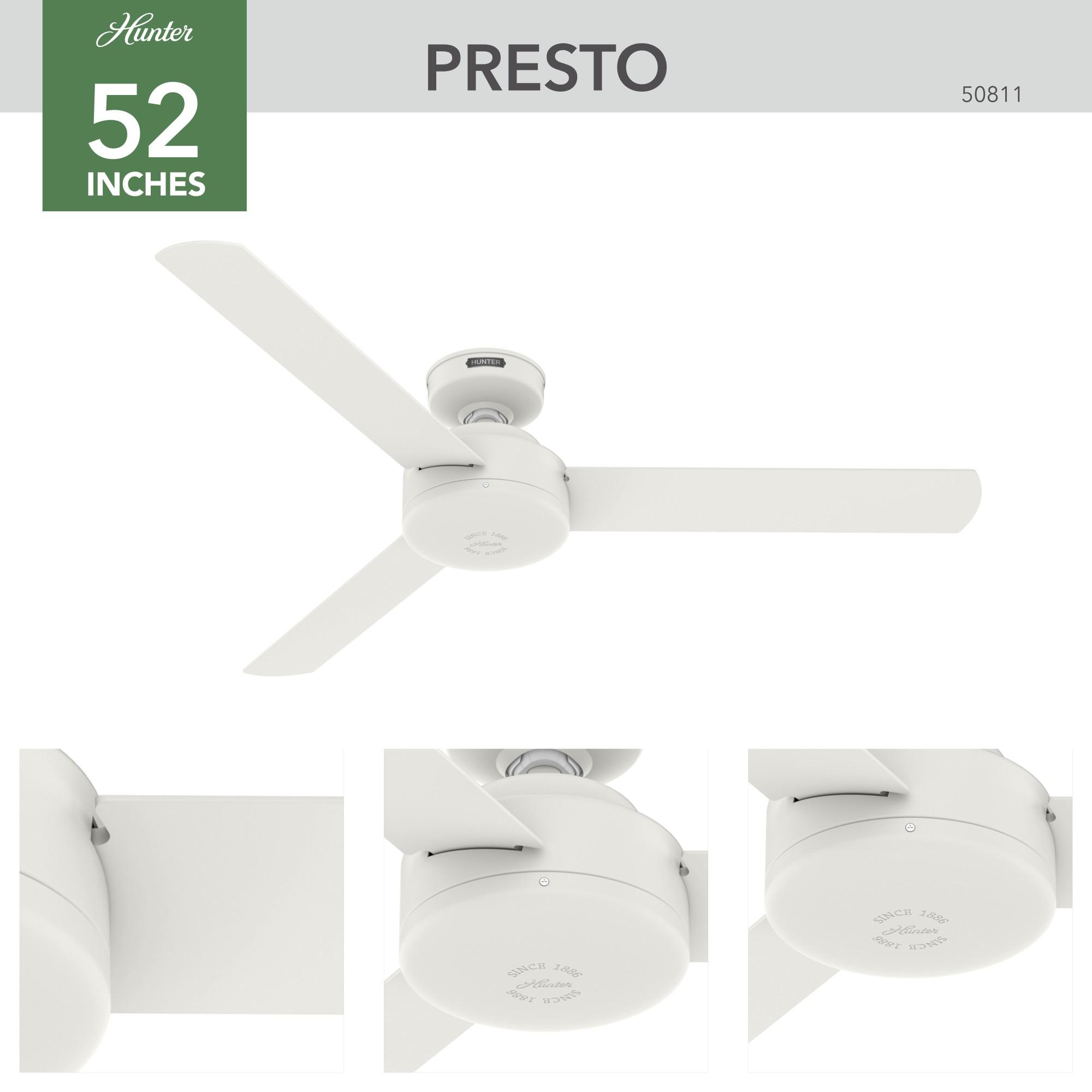 Presto 52" Presto 3 - Blade Standard Ceiling Fan with Wall Control