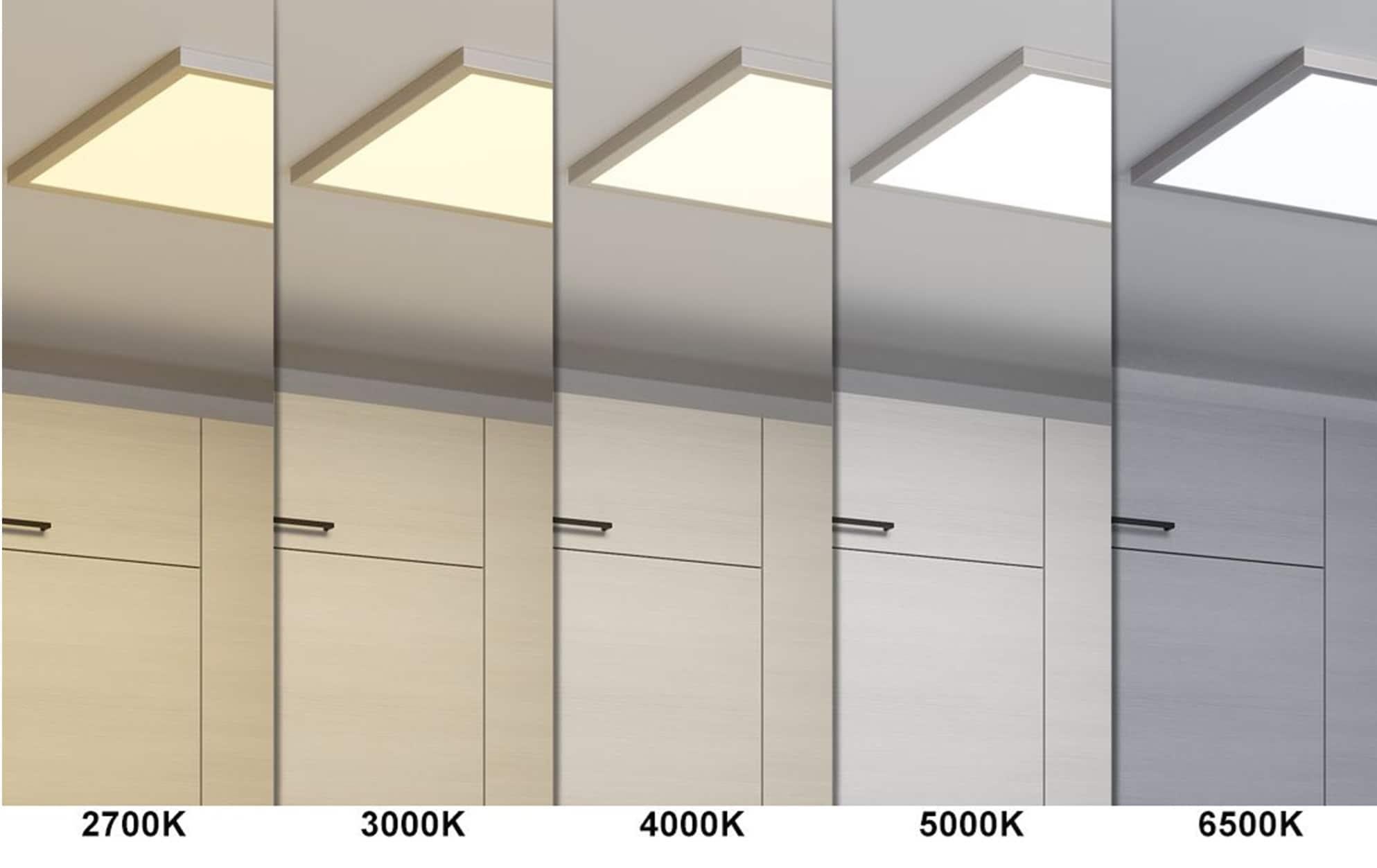 Good Earth Lighting Flat Panel 24-inch Ceiling Fixture - Nickel, Dimmable, 3800 Lumens, 5-White Selectable Color Changing Temperature, Suitable for Damp Locations, 50,000 Hour Rated Lamp Life