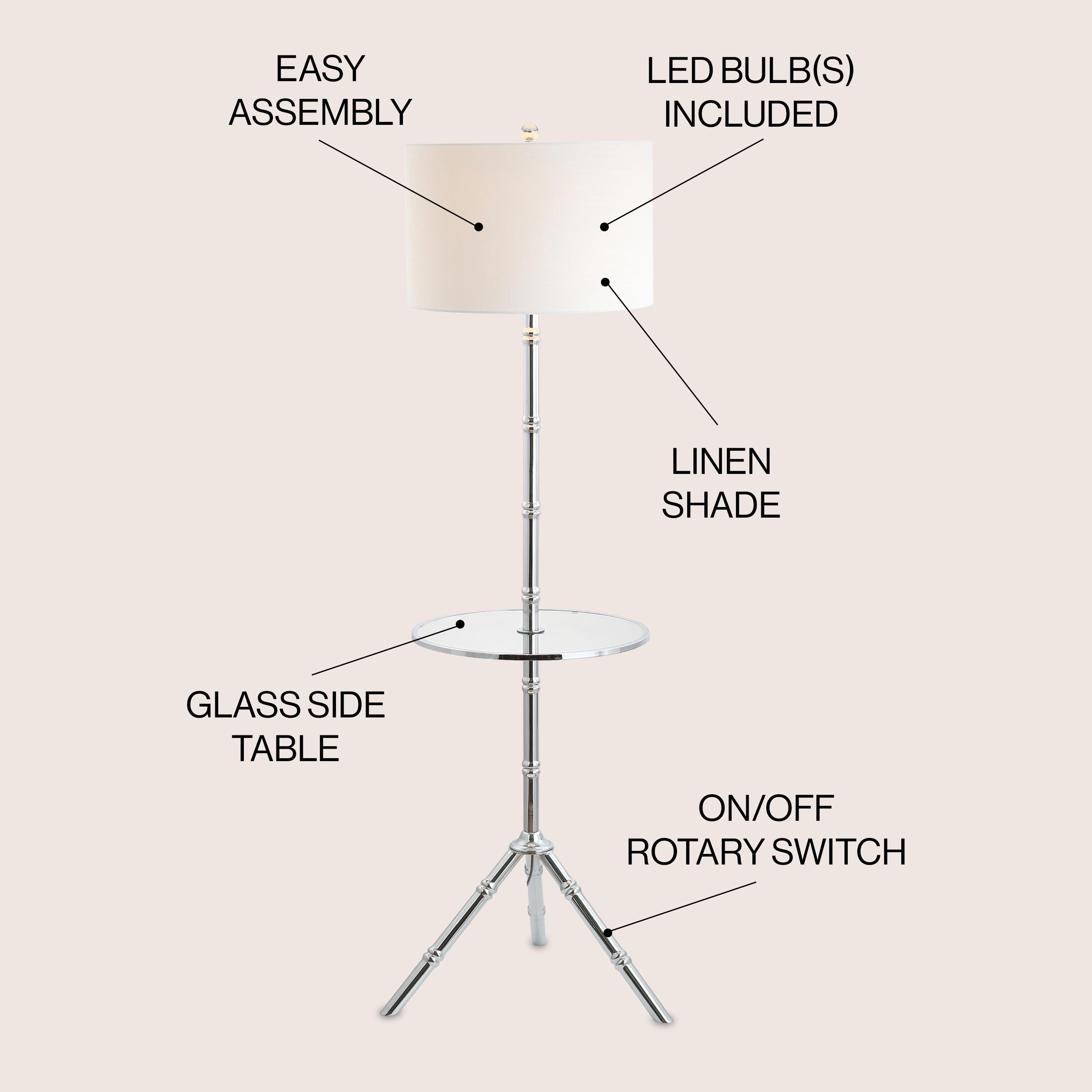 JONATHAN Y JYL Hall End Table Floor Lamp