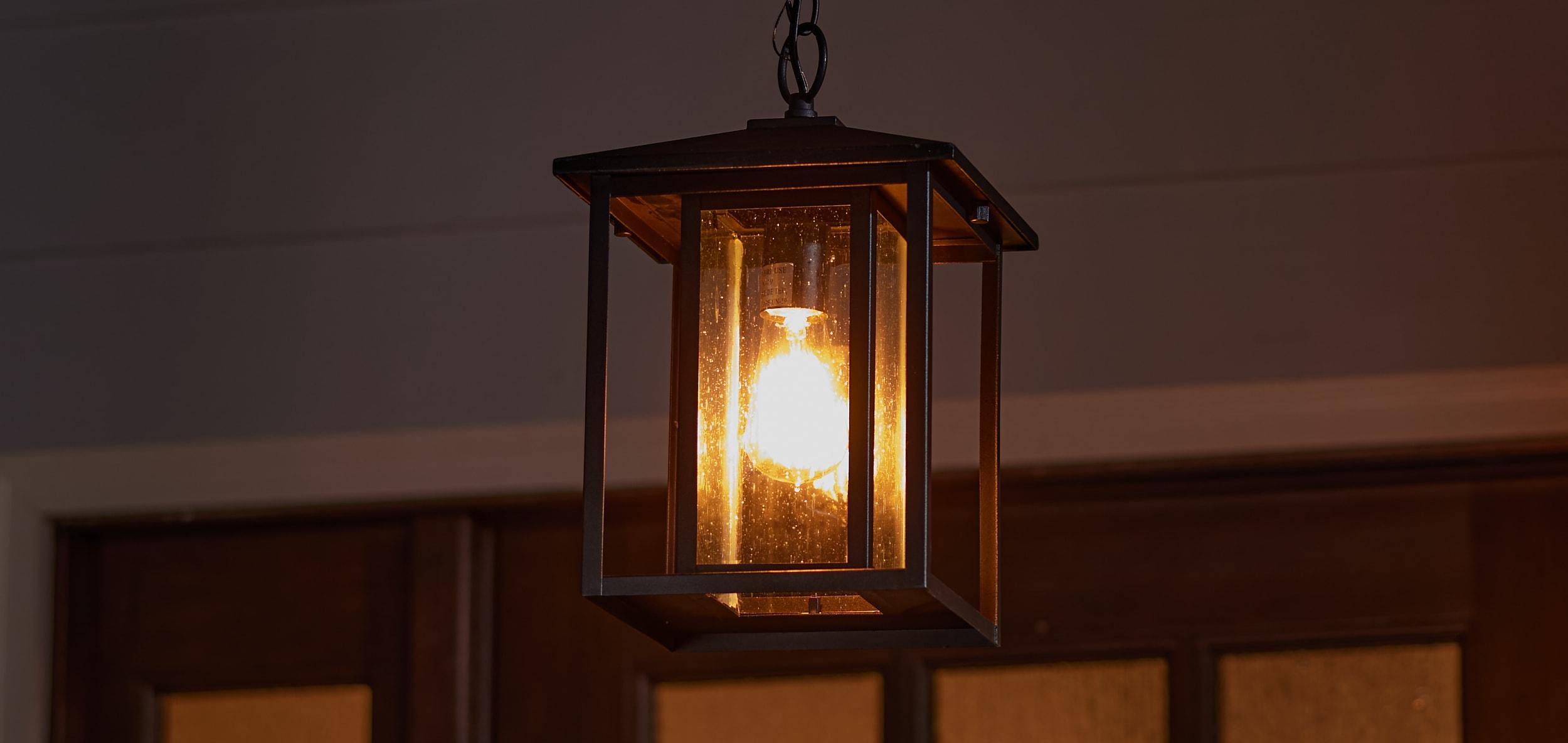 Vermont Seeded Outdoor Metal Hanging Lantern