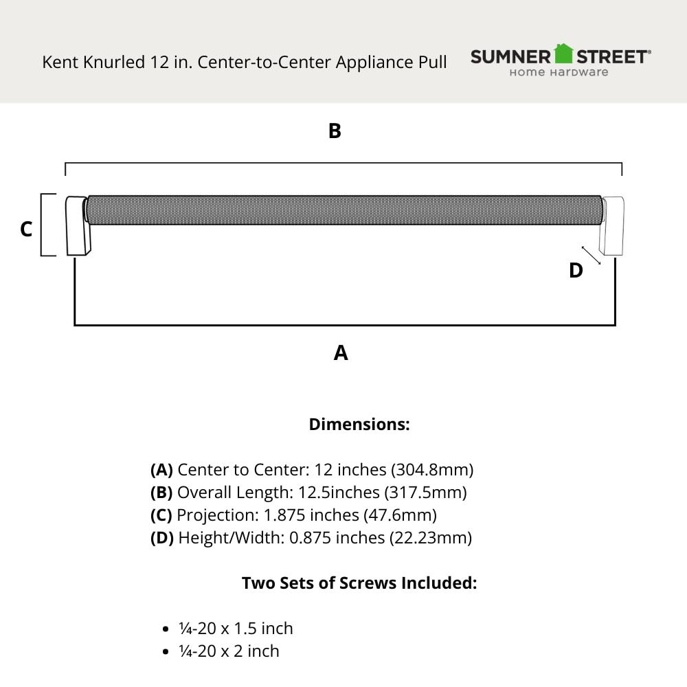 Kent Knurled 12 inch Center-to-Center Appliance Pull