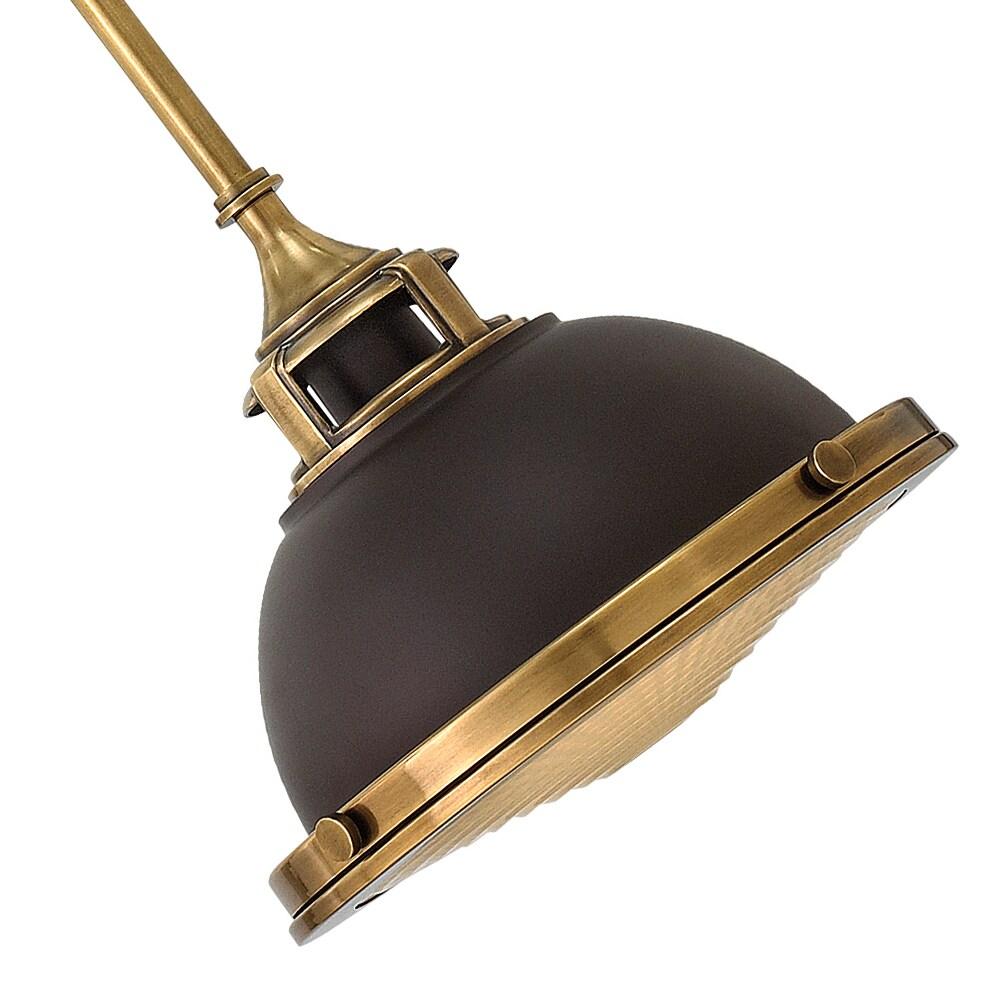 Buckeye Bronze and Brass Medium Glass Pendant Light
