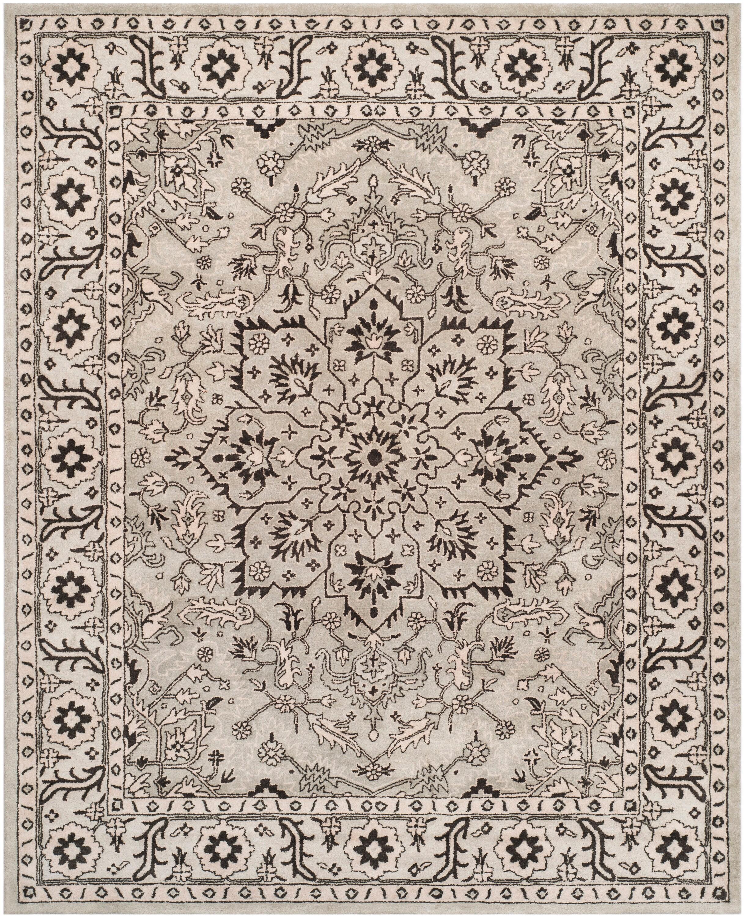 Antiquity AT58 Hand Tufted Area Rug - Grey/Beige - 8'x10' - Safavieh.