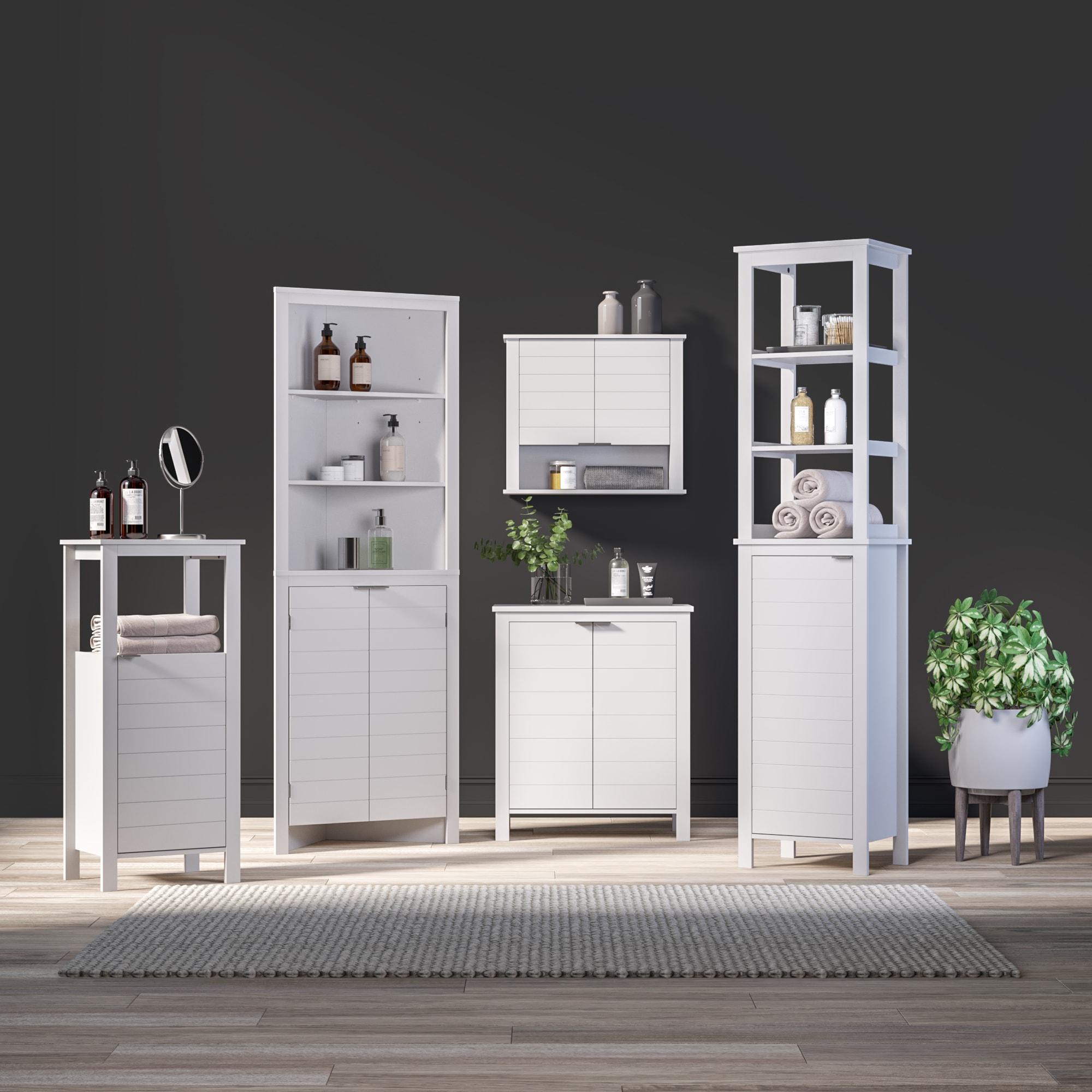 RiverRidge Home RiverRidge Madison Two-Door Bathroom and Laundry Wall Mount Storage Medicine Cabinet with Fixed and Adjustable Shelf