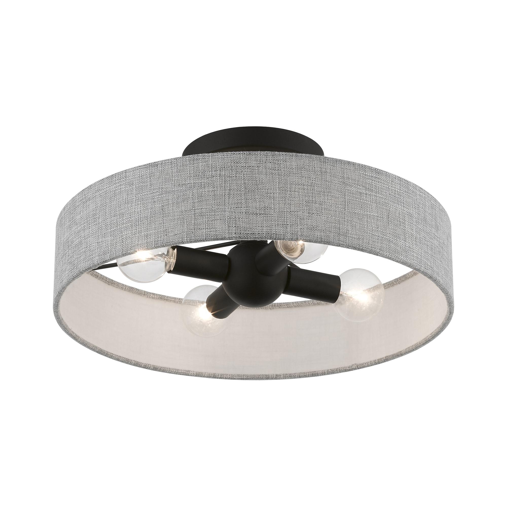 Livex Lighting Elmhurst 4 - Light Semi-Flush Mount in  Black