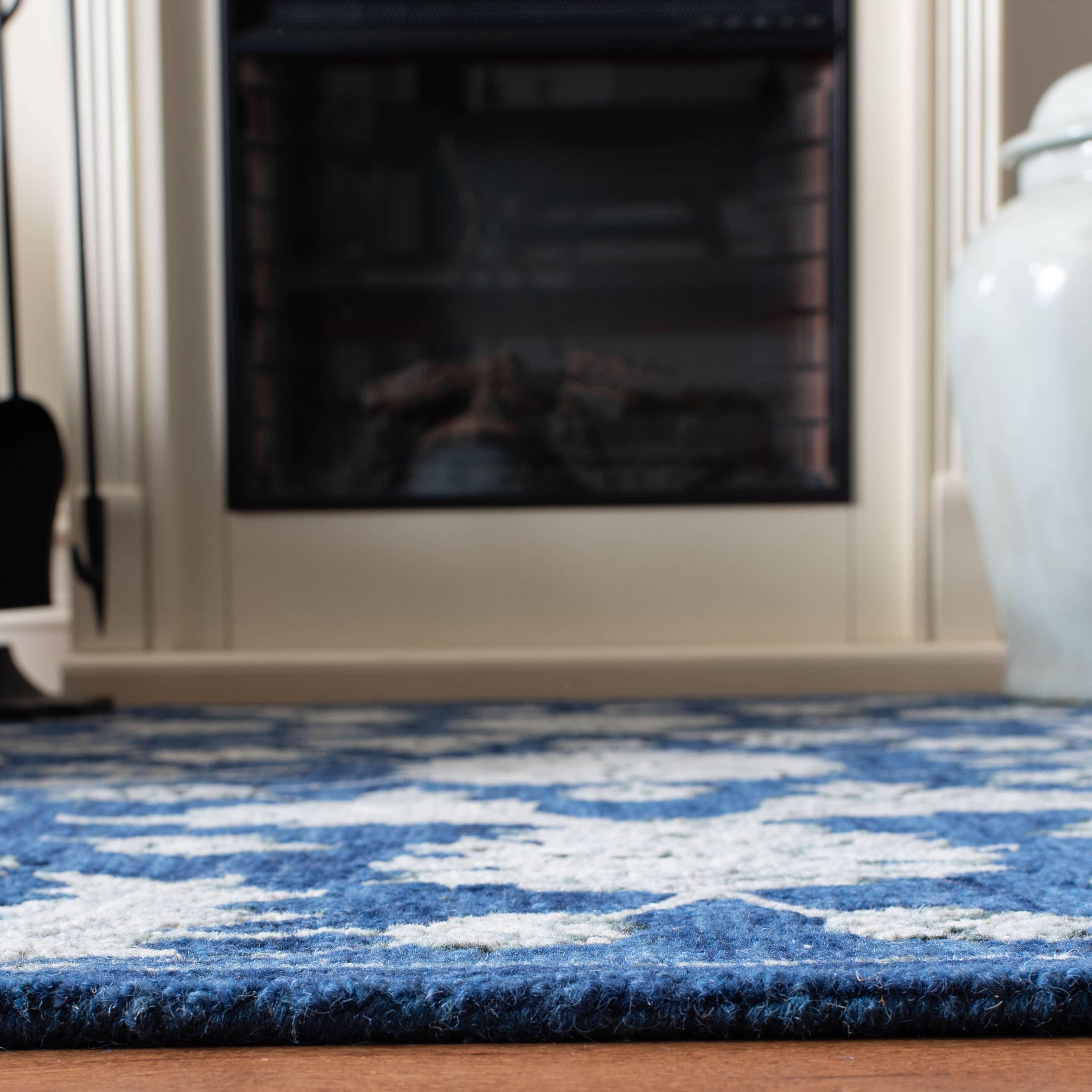 Micro-Loop MLP506 Hand Tufted Indoor Area Rug - Navy/Grey - 9'x12' - Safavieh