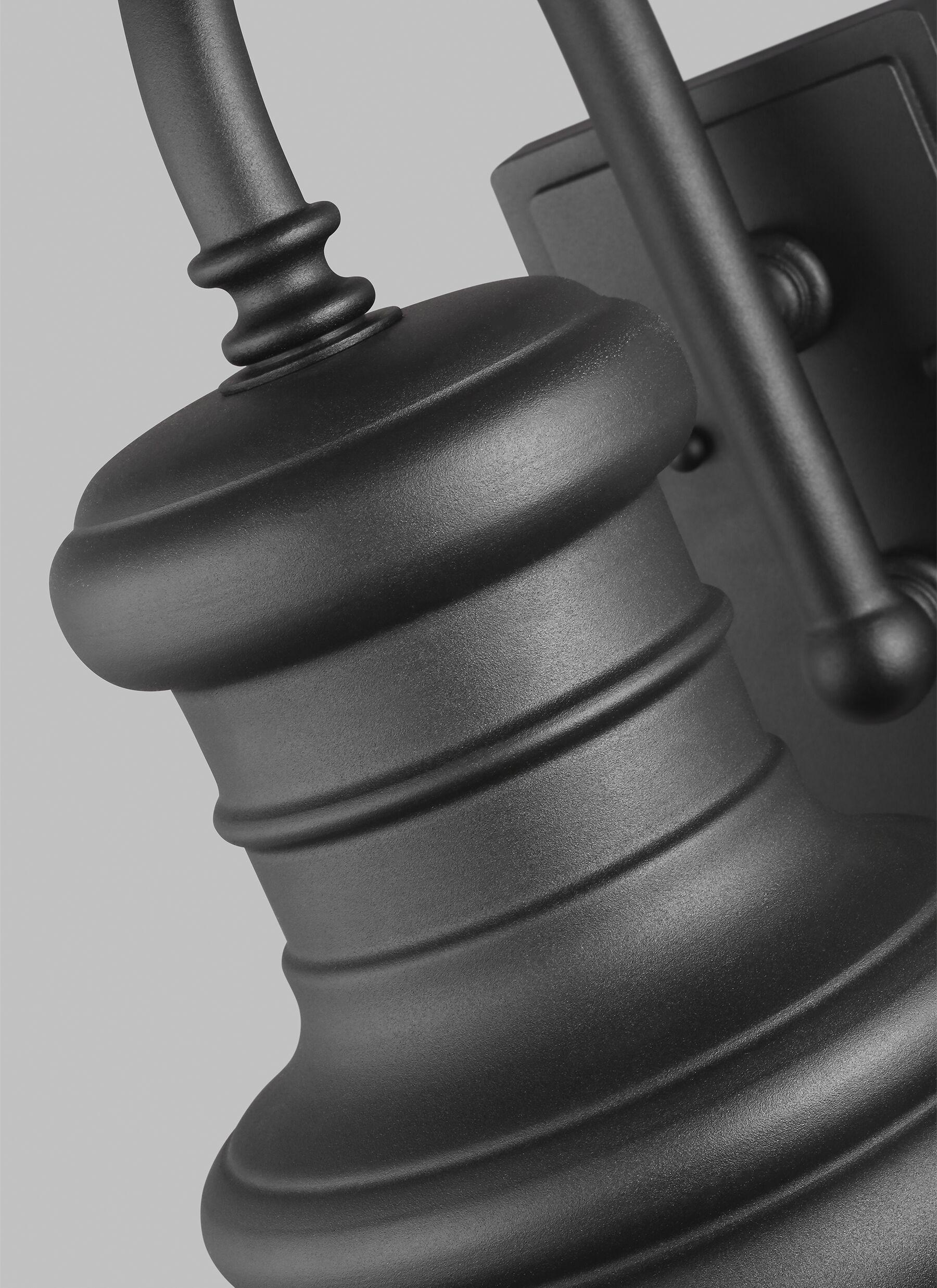 Generation Lighting Redding Station 1 -Light 15.63-in H Black Hardwired Outdoor Wall Light