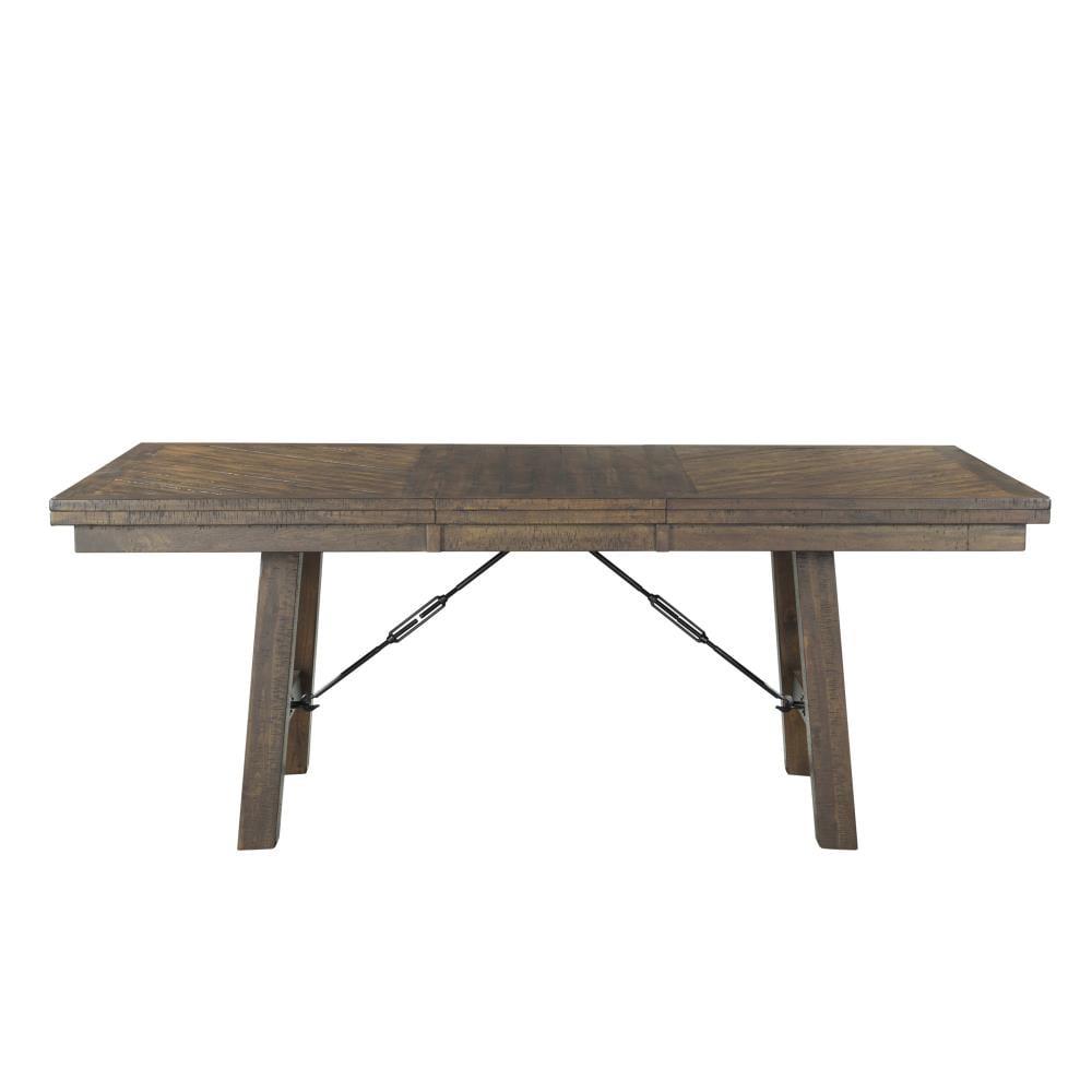 Dex 6pc Extendable Dining Table Set: Smokey Finish, Turnbuckle Detail - Picket House Furnishings