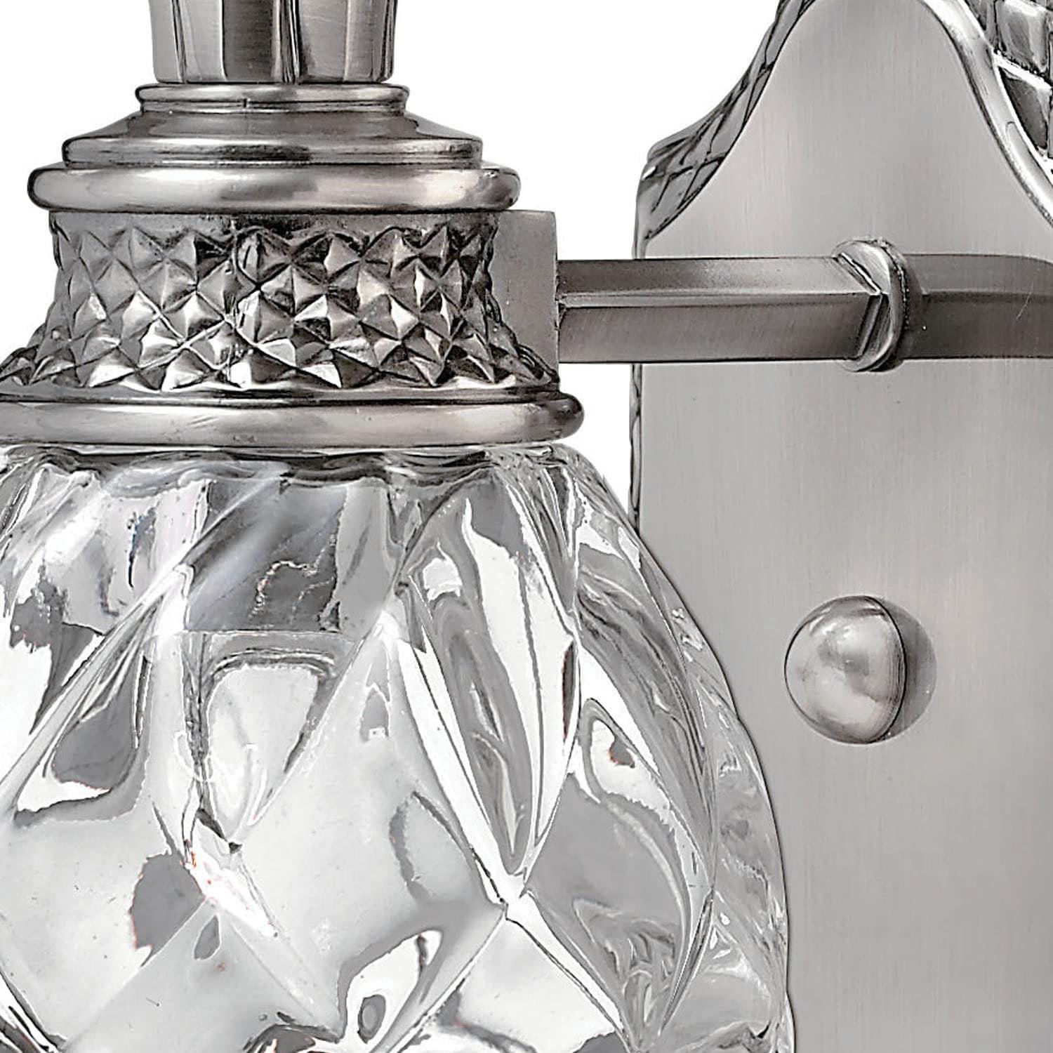 Elegant Pineapple Outdoor Nickel Wall Light with Clear Optic Glass