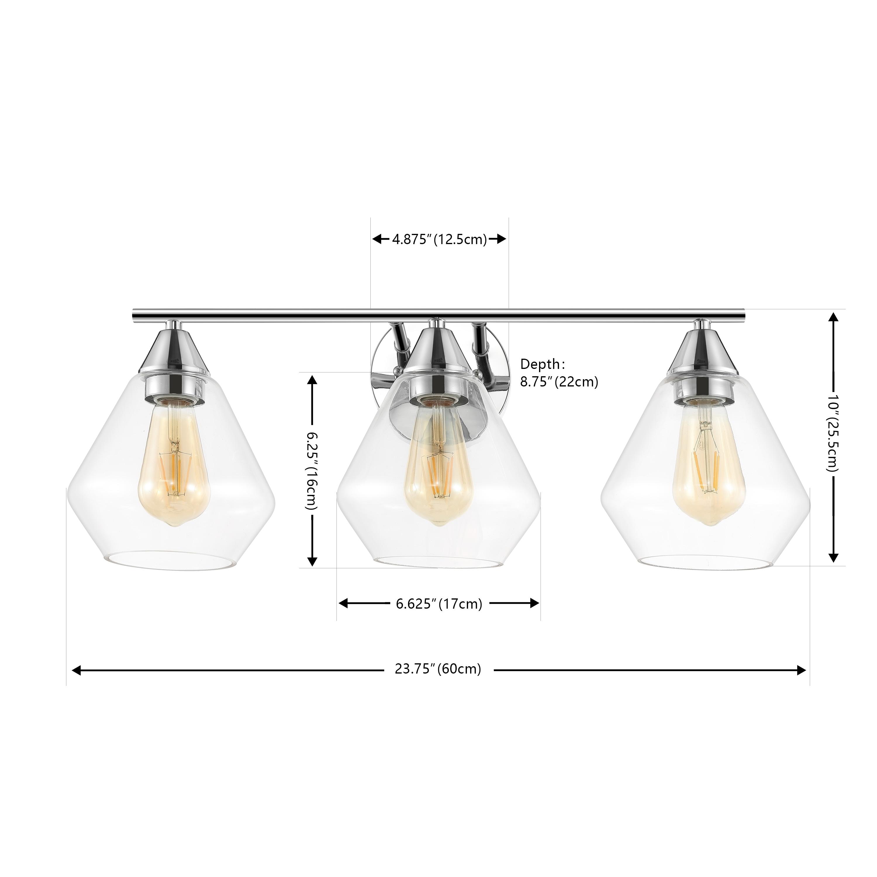 Amani 3 Light 23.75" Wall Sconce - SCN4134 - Chrome/Clear - Safavieh