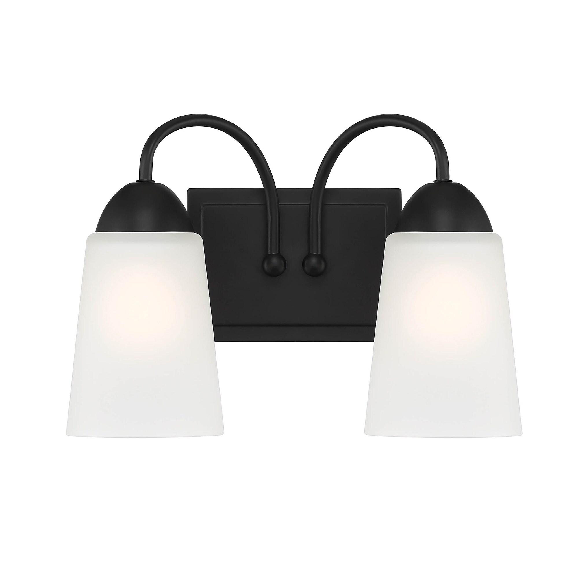 Designers Fountain Malone 2 Light Matte Black Bathroom Vanity Light Fixture, D267M-2B-MB