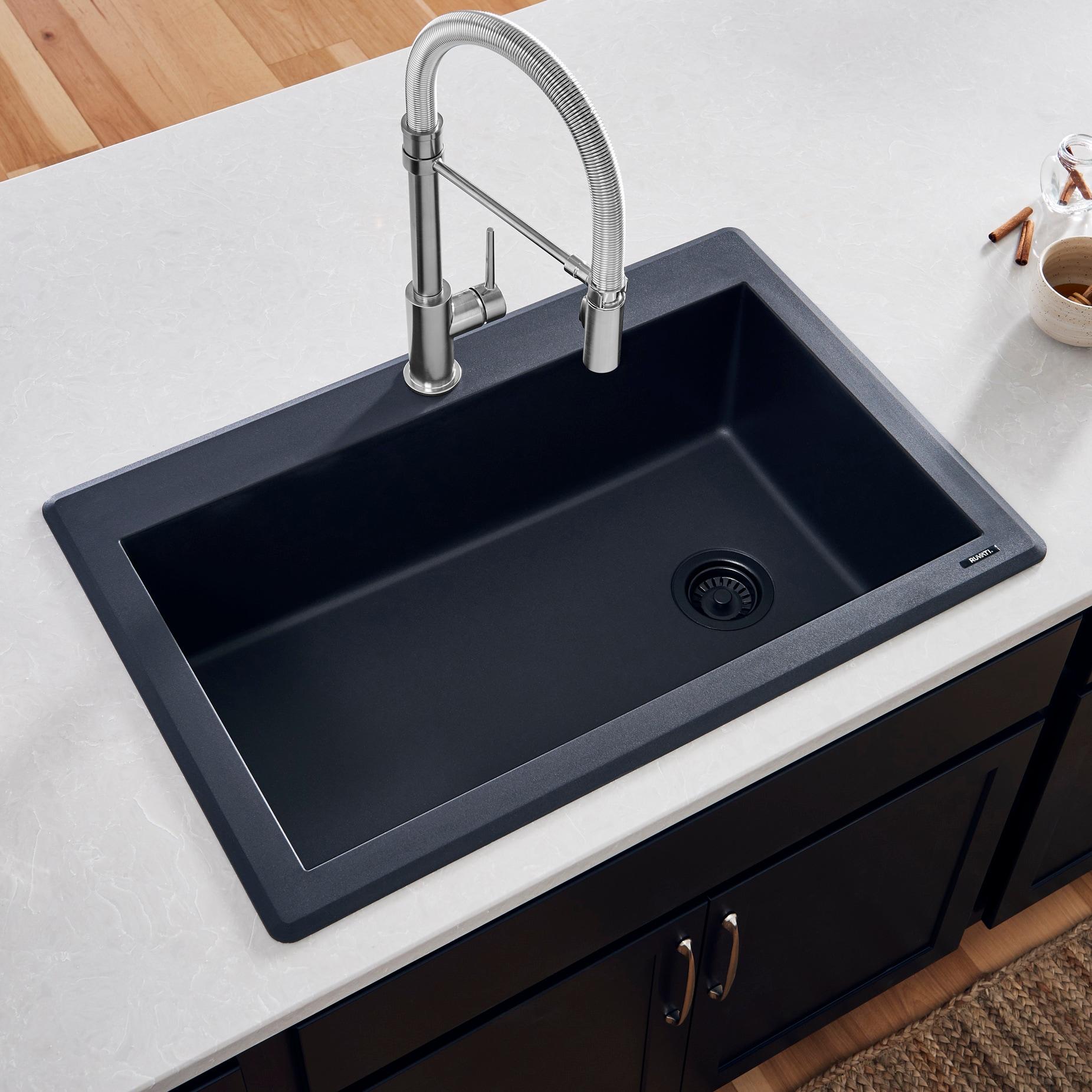 Ruvati 33 x 22 inch epiGranite Topmount Granite Composite Single Bowl Kitchen Sink