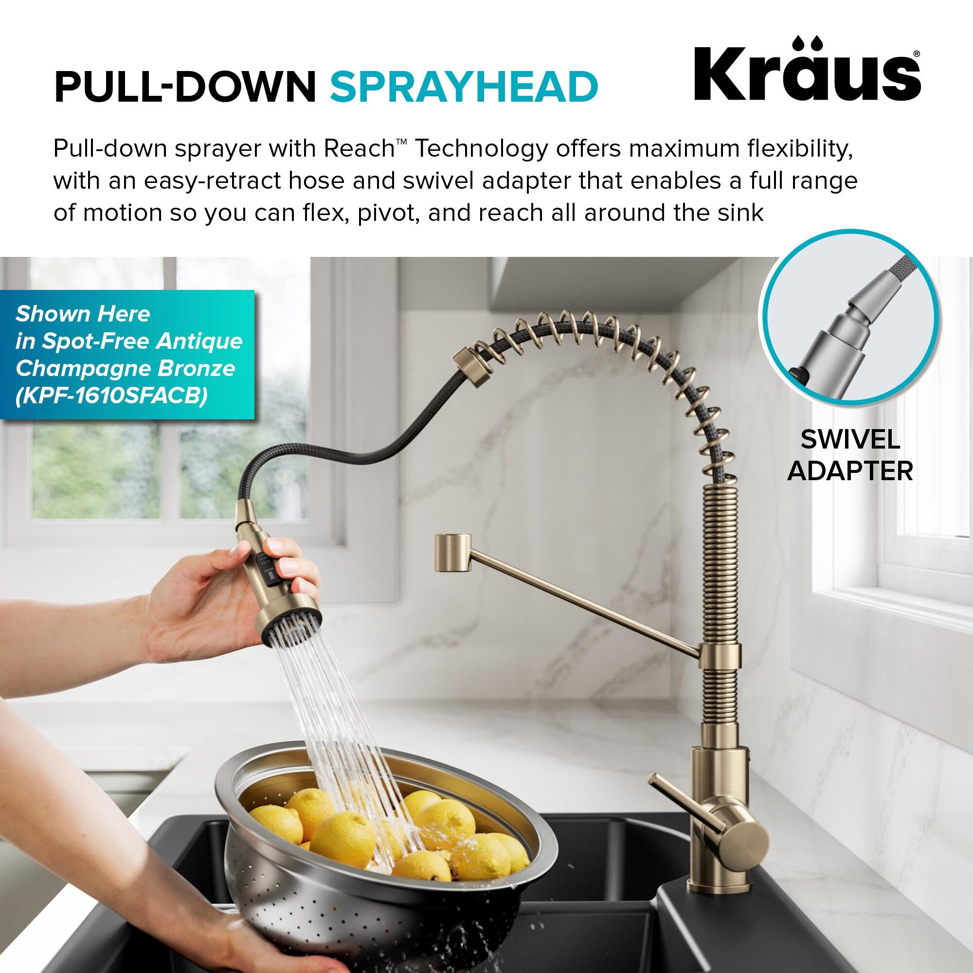 KRAUS Bolden Commercial Style 2-Function Single Handle Pull Down Kitchen Faucet