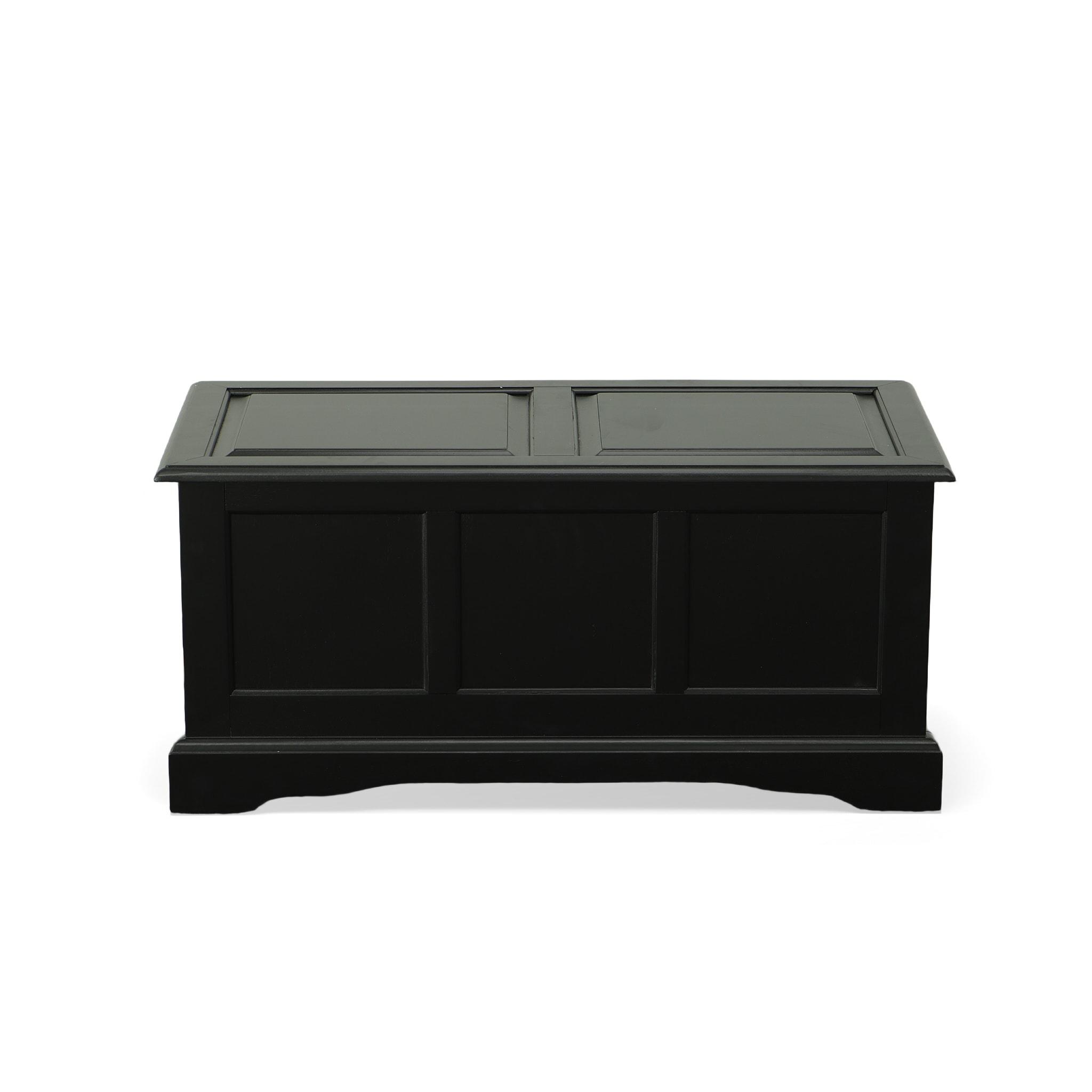 Carolina Living Hayden Blanket Chest Antique Black: Coffee Table, Linen Storage, Wood Frame