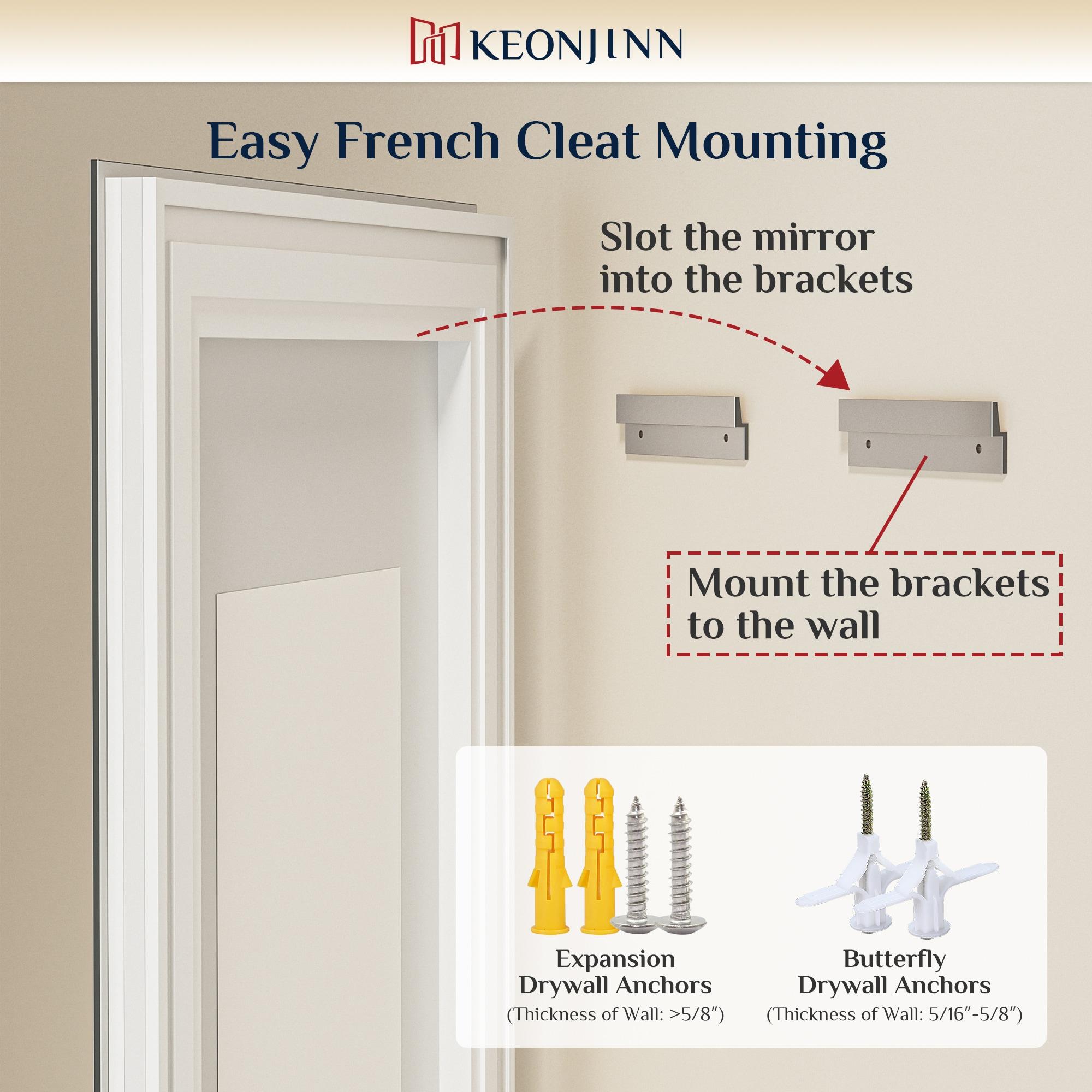 Keonjinn LED Bathroom Vanity Mirror, Front Light & Backlit, 3 Color Temperatures, Anti Fog, Double Lights Strips, 24"x32"