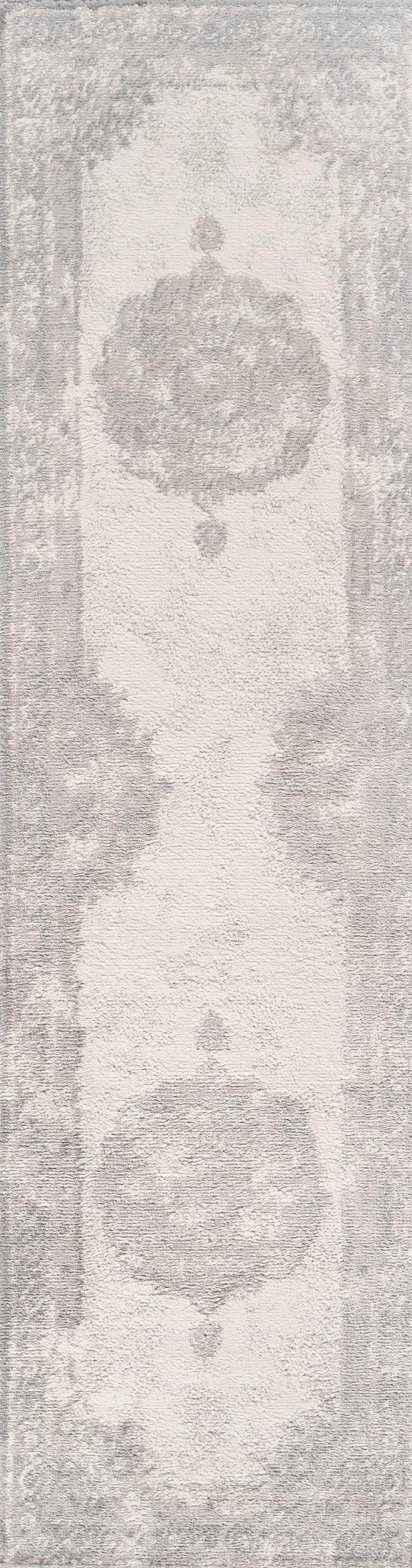 2'x8' Rosalia Cottage Medallion Runner Rug, Gray/Ivory - JONATHAN Y