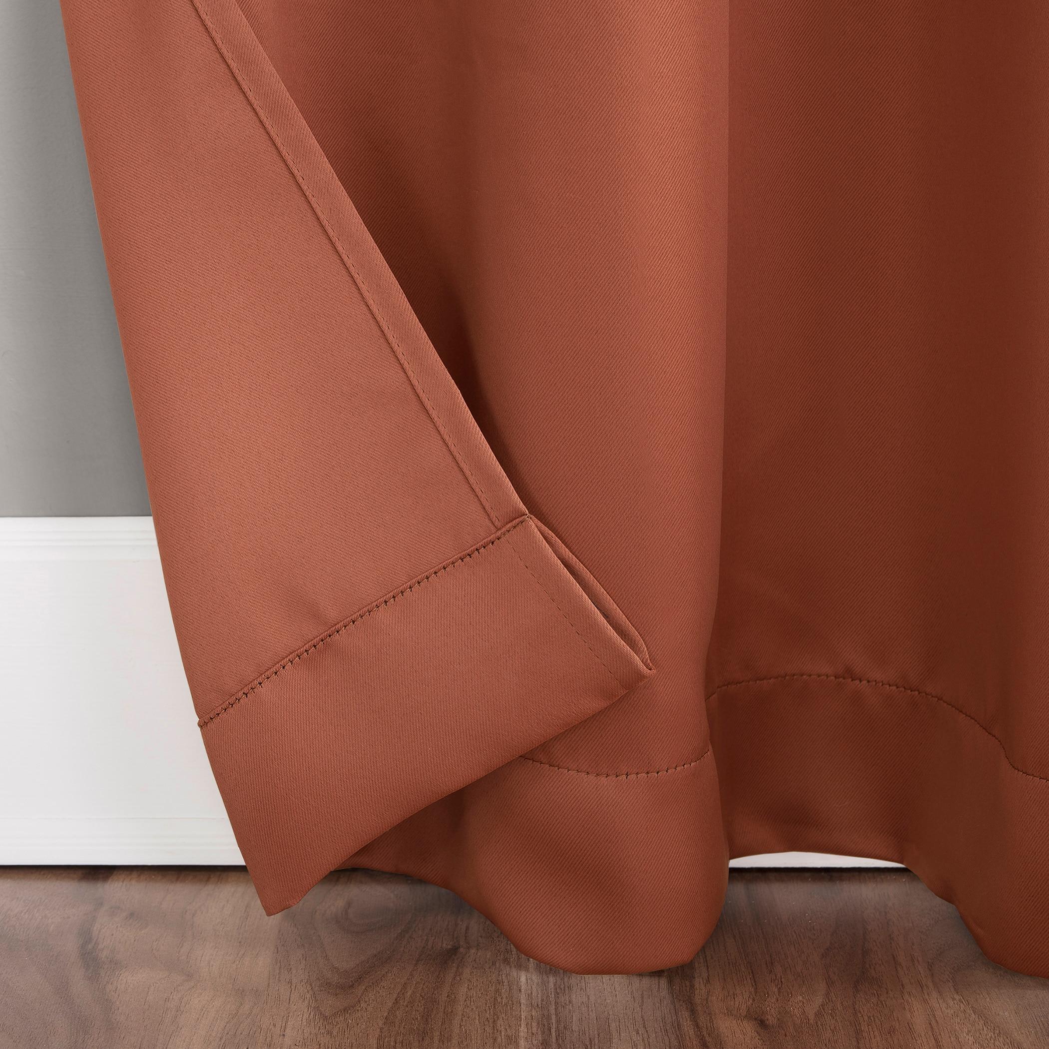 40"x84" Sun Zero Blackout Kenneth Energy Saving Grommet Curtain Panel Terracotta Red: Thermal Insulated, Noise Reduction