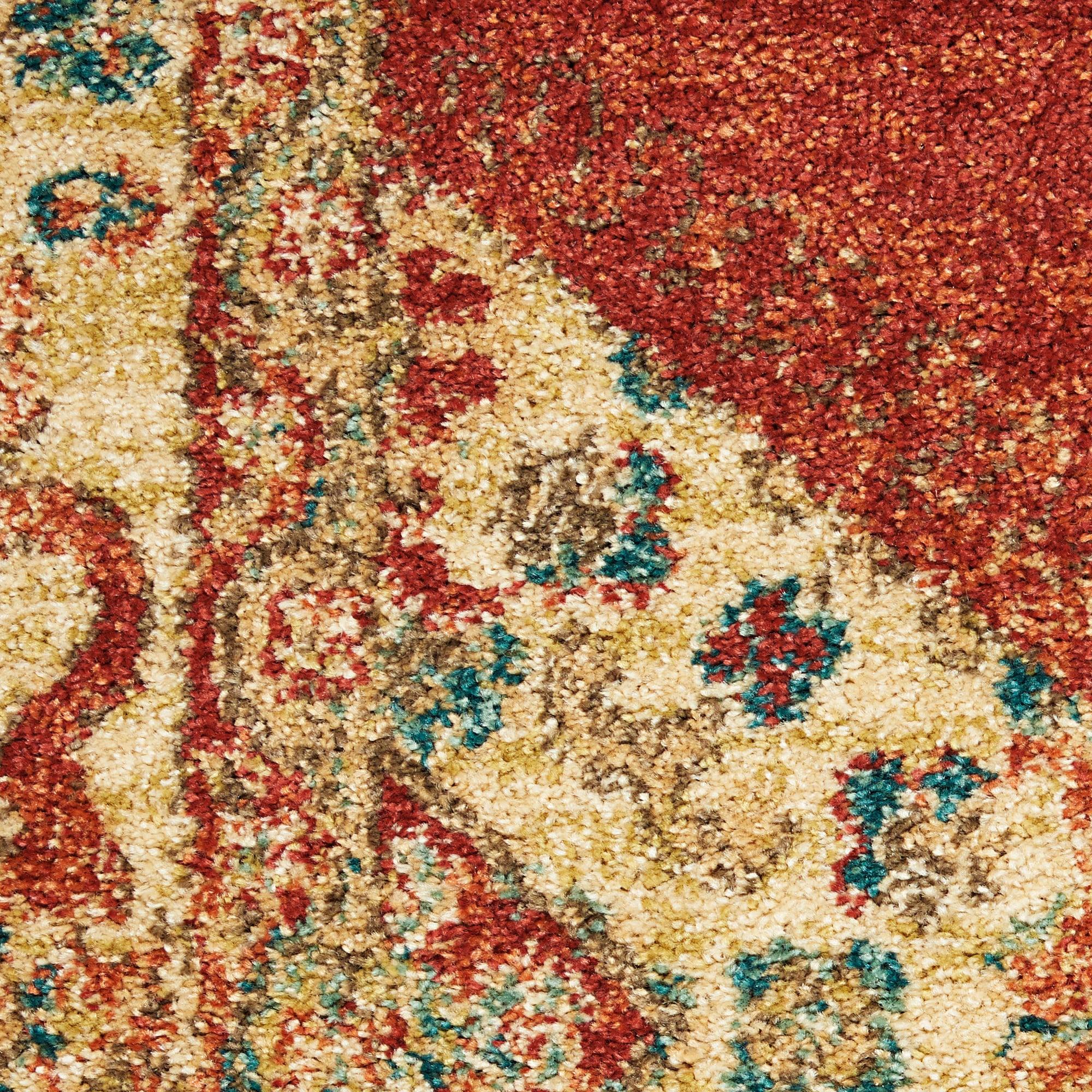 Nourison Traditional Vintage Persian Red 3' x 5' Area Rug, (3x5)