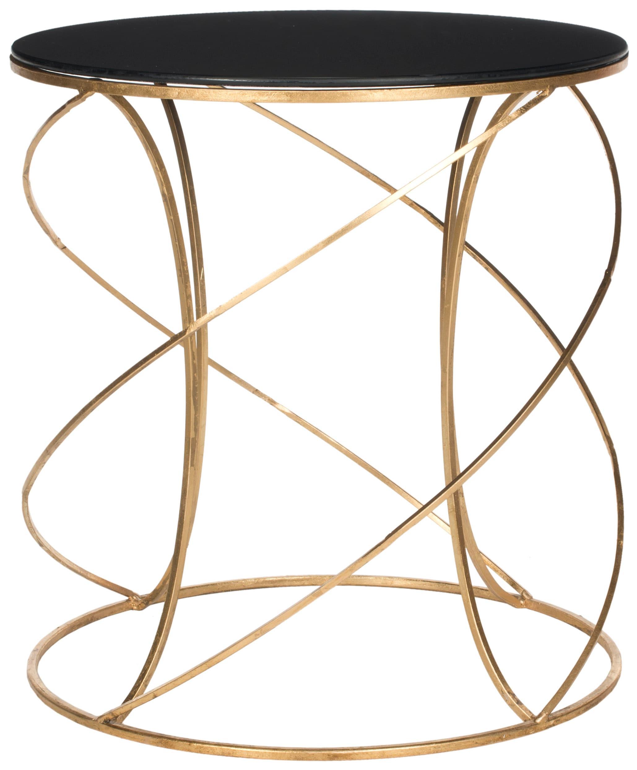 Cagney Accent Table - Gold/Black Glass - Safavieh.