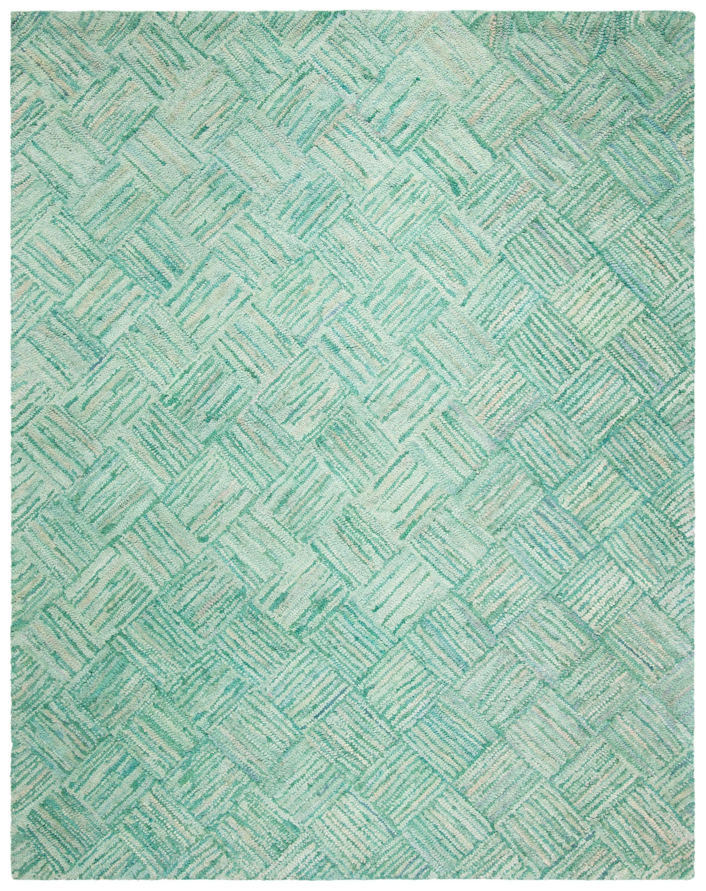SAFAVIEH Nantucket Chadwick Geometric Cotton Area Rug, Green/Multi, 8' x 10'