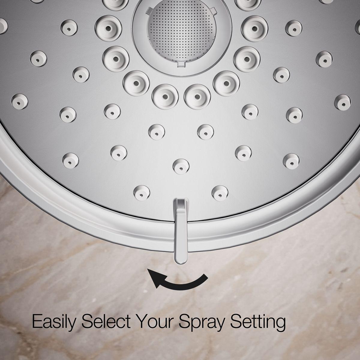 Kohler Purist 2.5 Gpm Multifunction Wall Mount Showerhead, Three Spray Settings, 5.5" High Pressure Spray Head