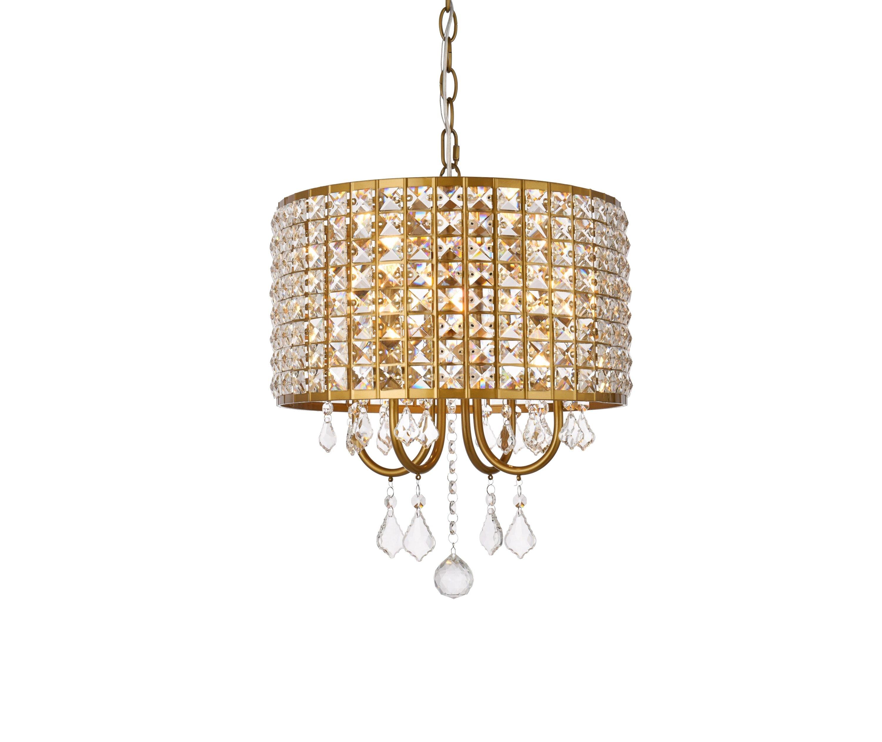Elegant Lighting Elise 17 inch pendant in brass