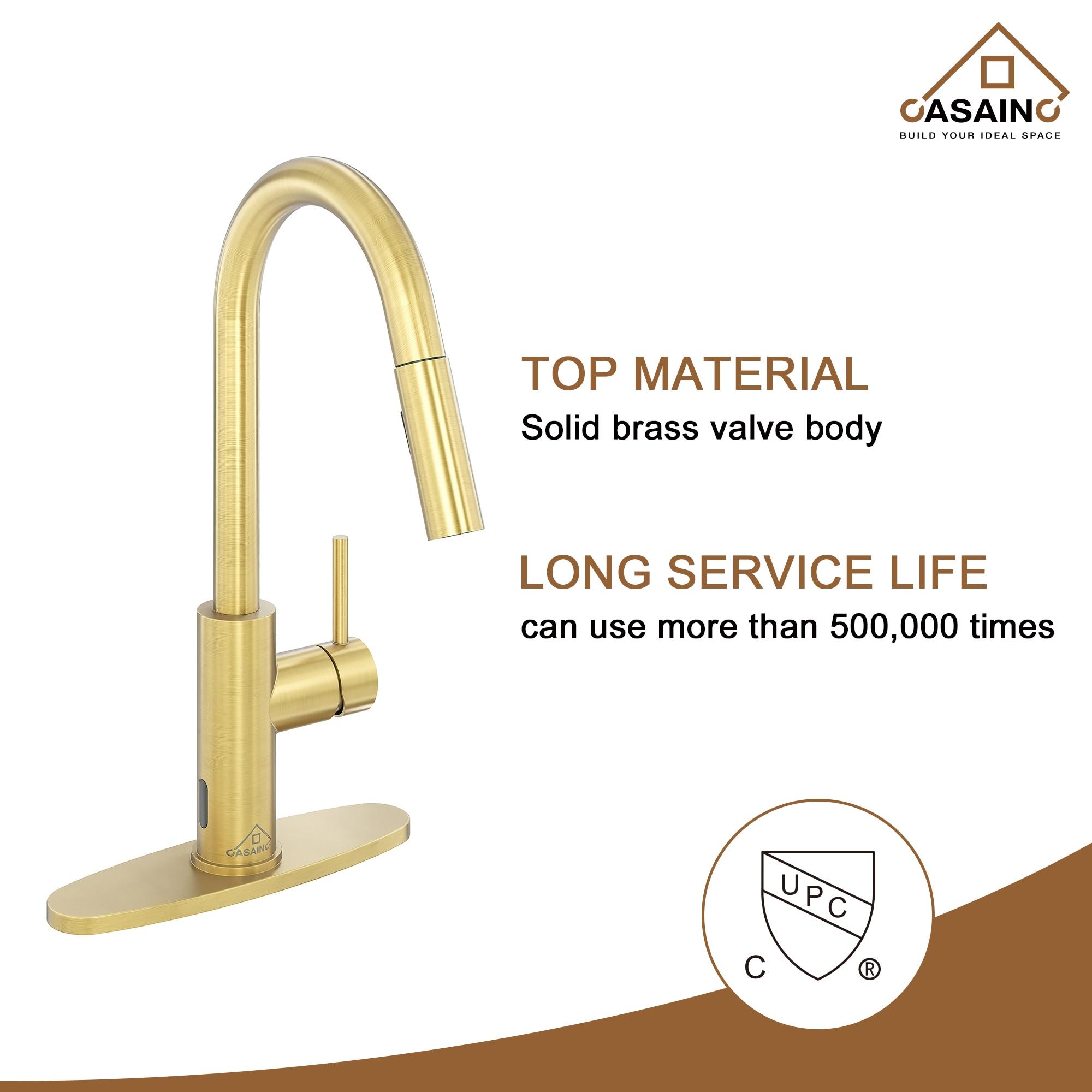 Willow Single-Handle Pull Down Sprayer Kitchen Faucet with Infrared Sensor, Soap Dispenser and Deck Plate