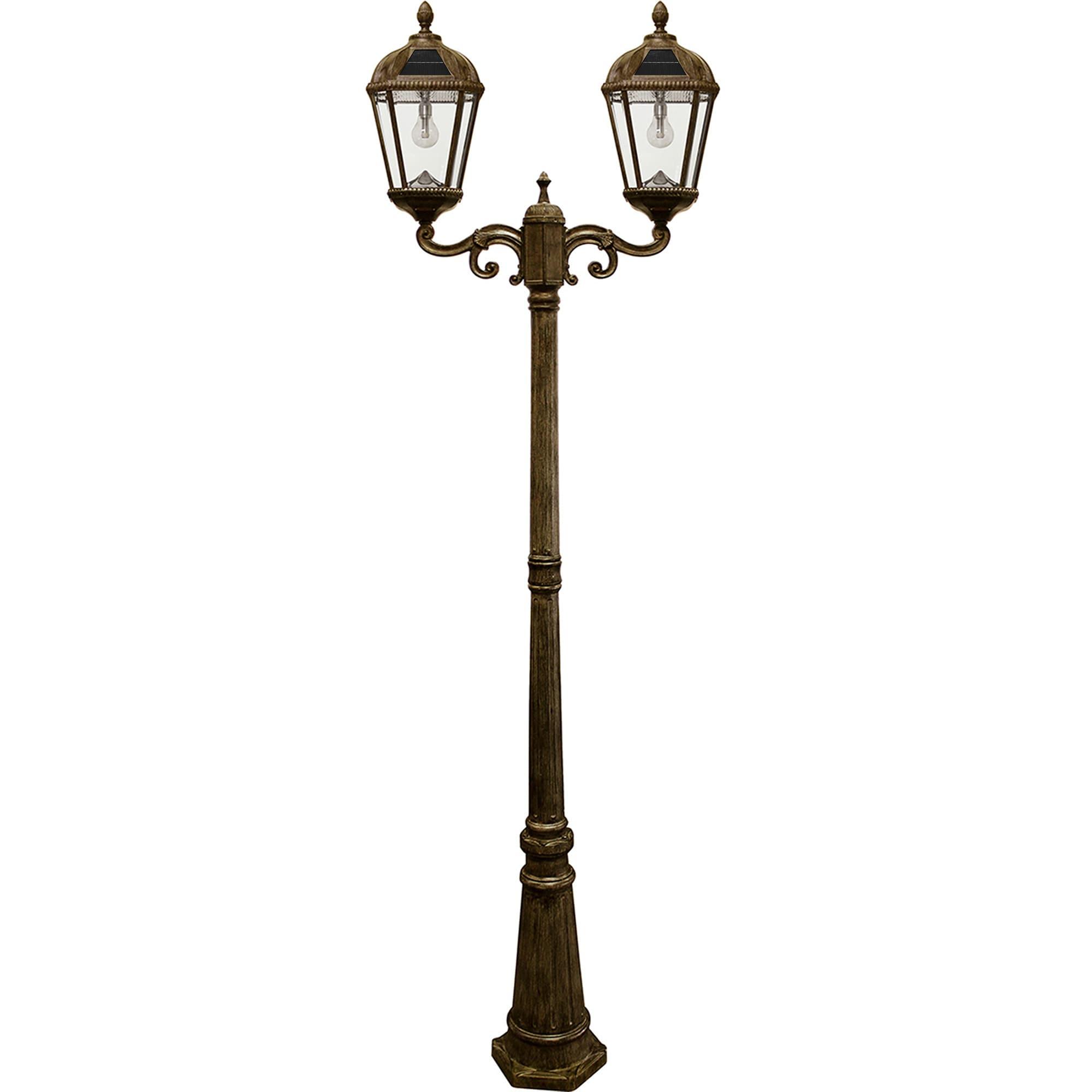 Gama Sonic Royal Brown 2-Light 89" H 300 Lumen Solar Powered Lamp Post (Full)